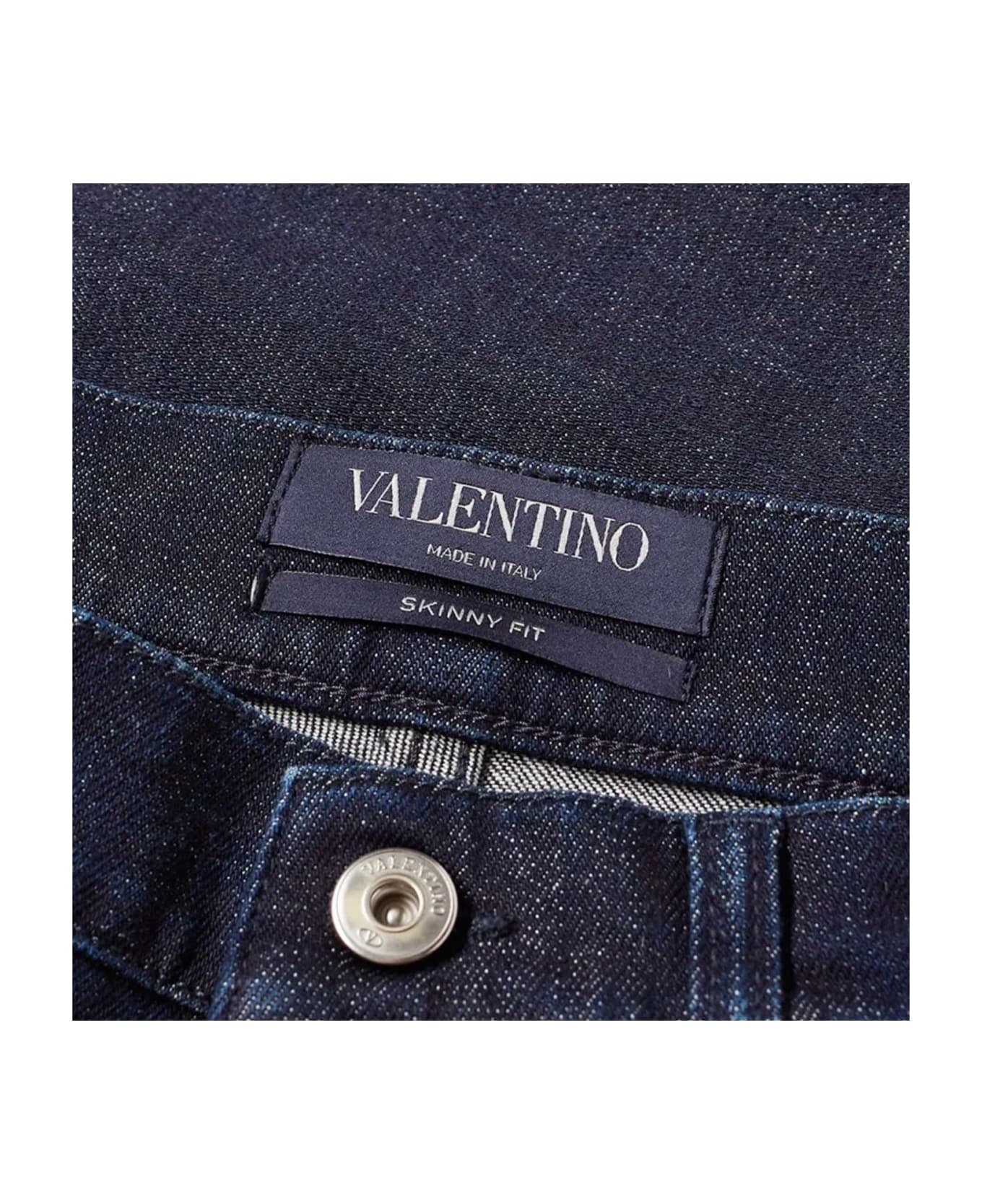 Valentino Cotton Denim Skinny Jeans - Blue デニム