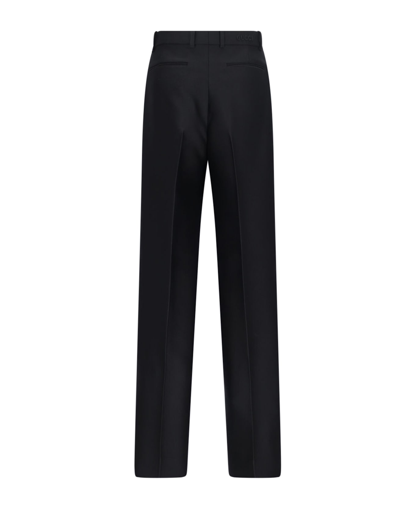 Gucci Wool And Silk Straight Pants - Black