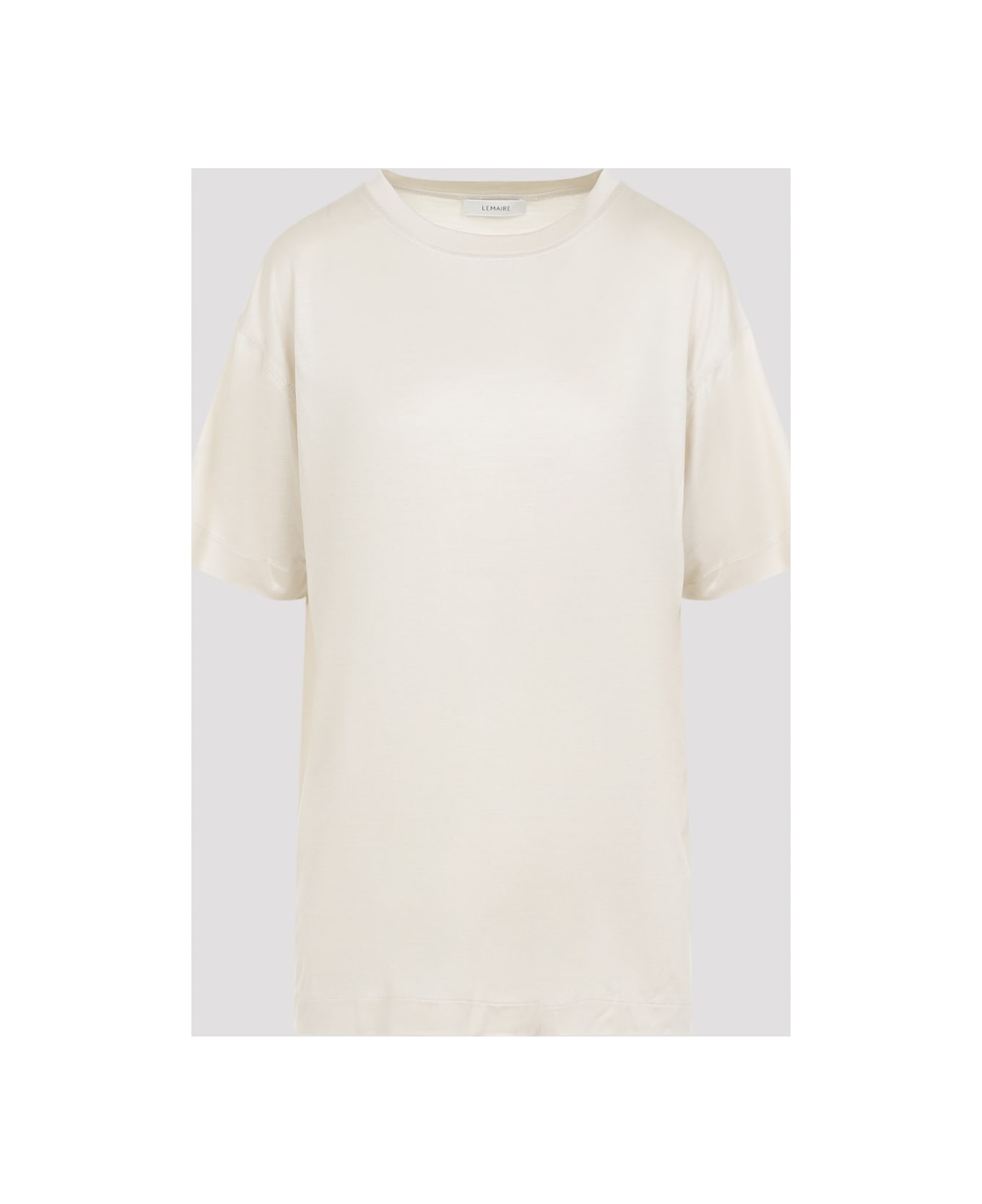 Lemaire T-shirt In Beige Silk - Light Cream