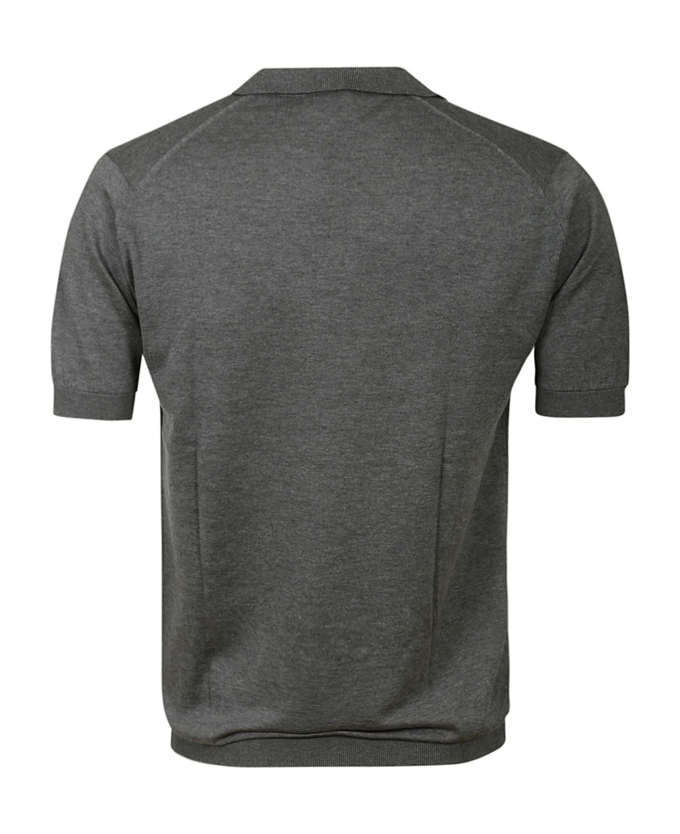 John Smedley Noah Skipper Collar Shirt Ss - Charcoal
