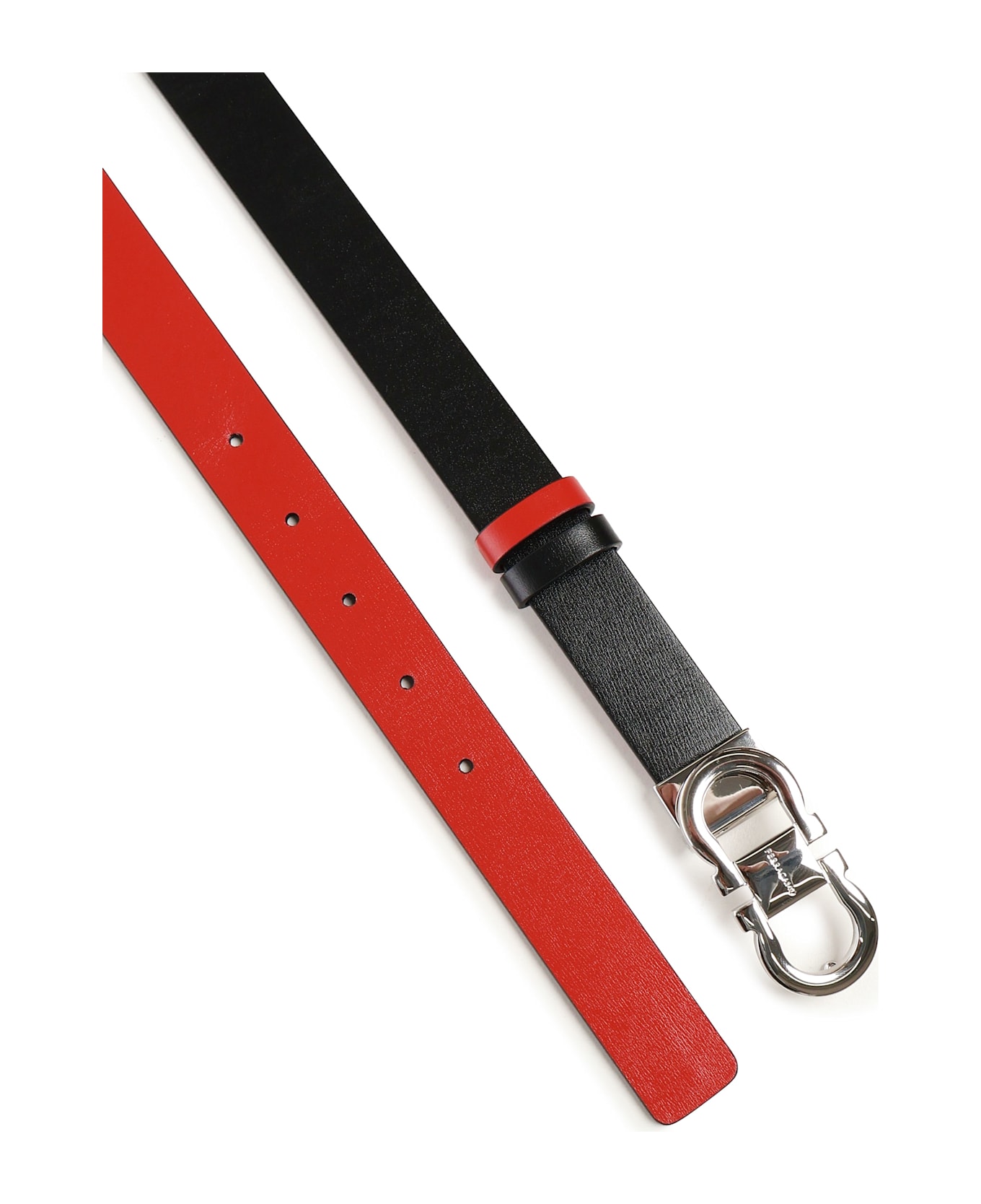 Ferragamo Gancini Adjustable And Reversible Belt - Black