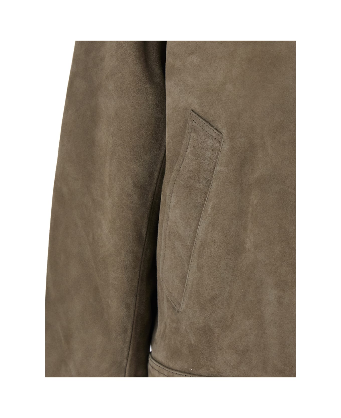 Ami Alexandre Mattiussi Grey Jacket With Classic Collar And Front Zip Closure In Suede Man - Grey