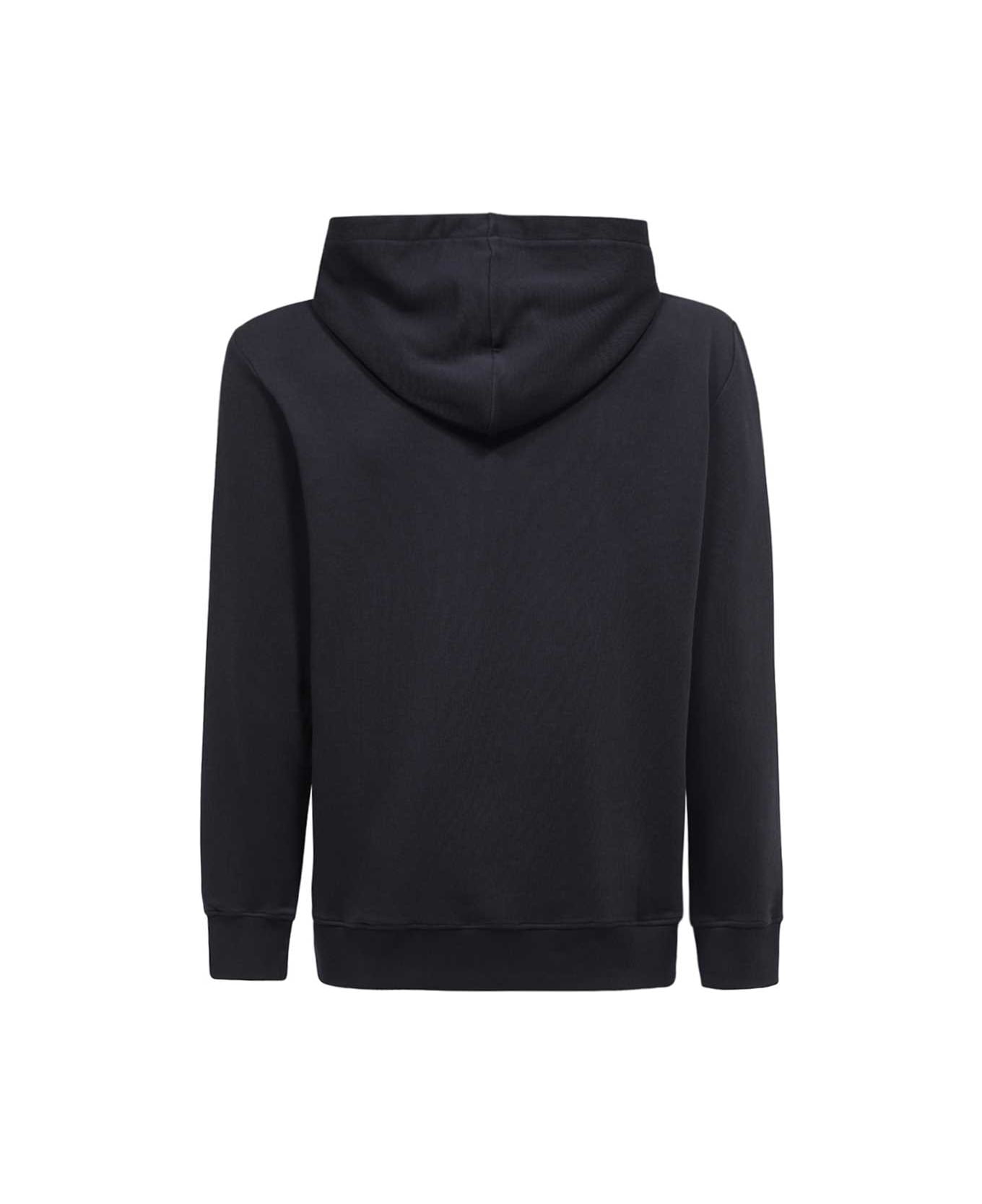 Balmain Logo Cotton Hoodie - Blue