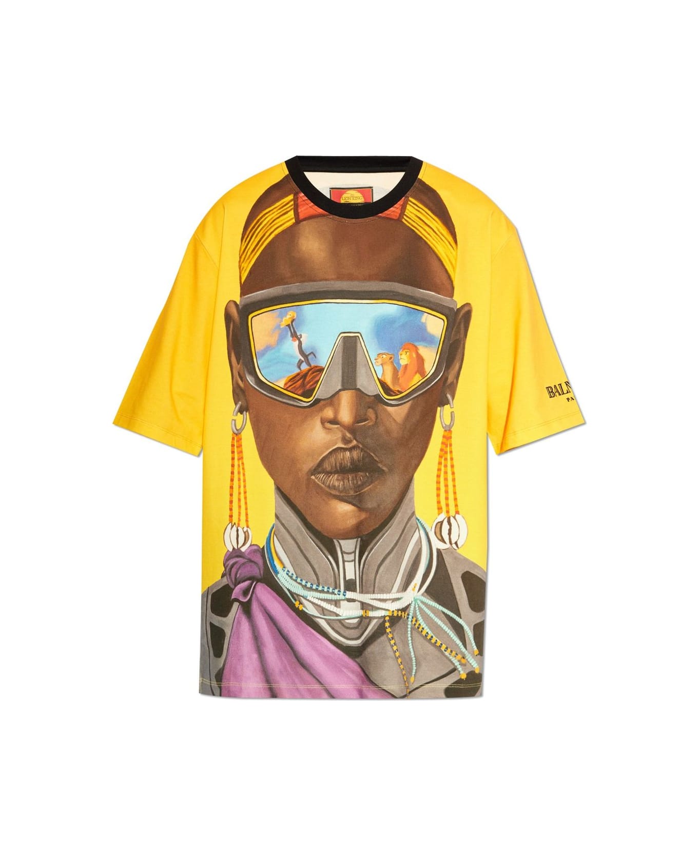 Balmain X Disney Graphic Printed Crewneck T-shirt - Multicolor