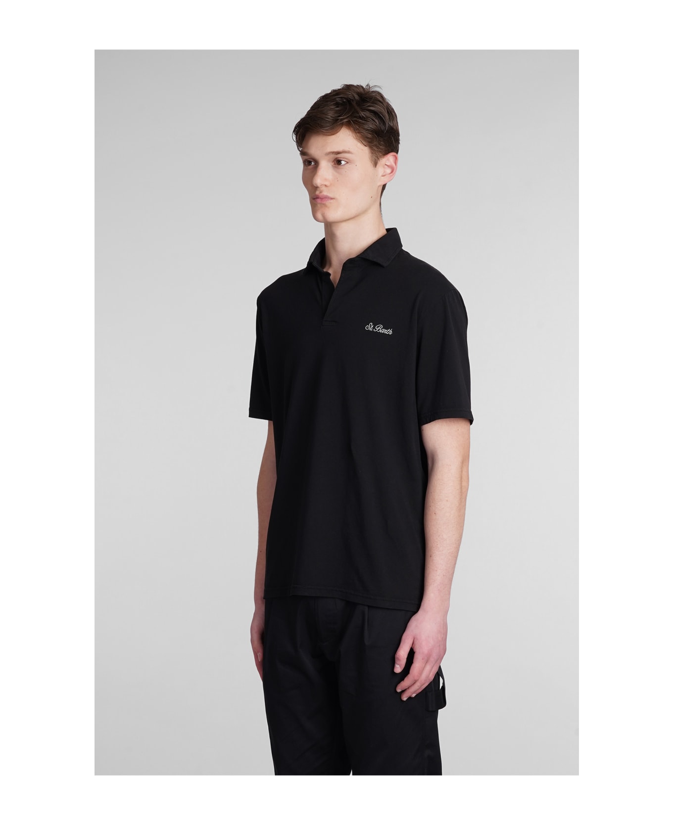 MC2 Saint Barth Brighton Polo In Black Cotton - black