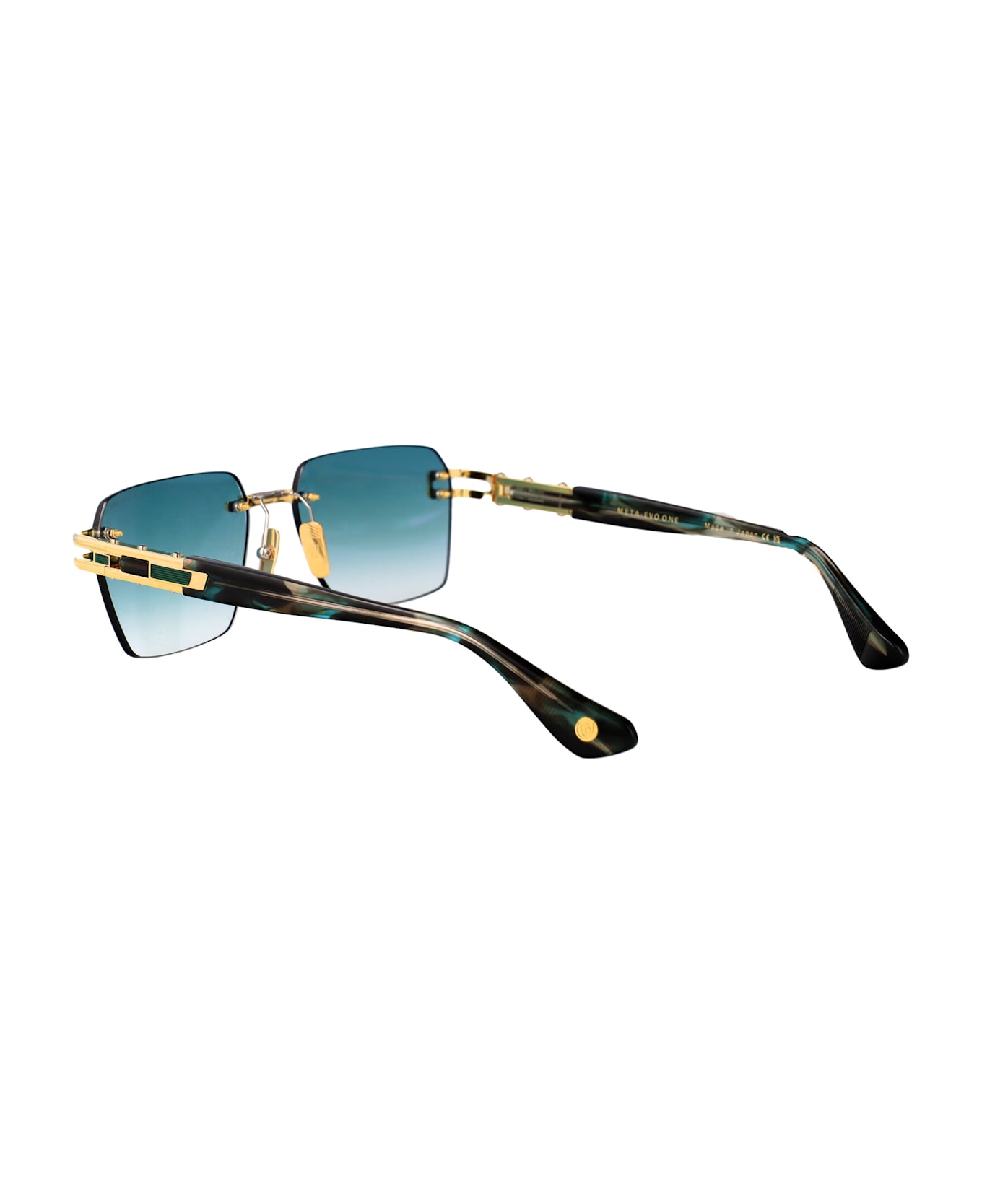 Dita Meta-evo One Sunglasses - Yellow Gold - Arctic Sky Swirl w Turquoise to Clear Gradient
