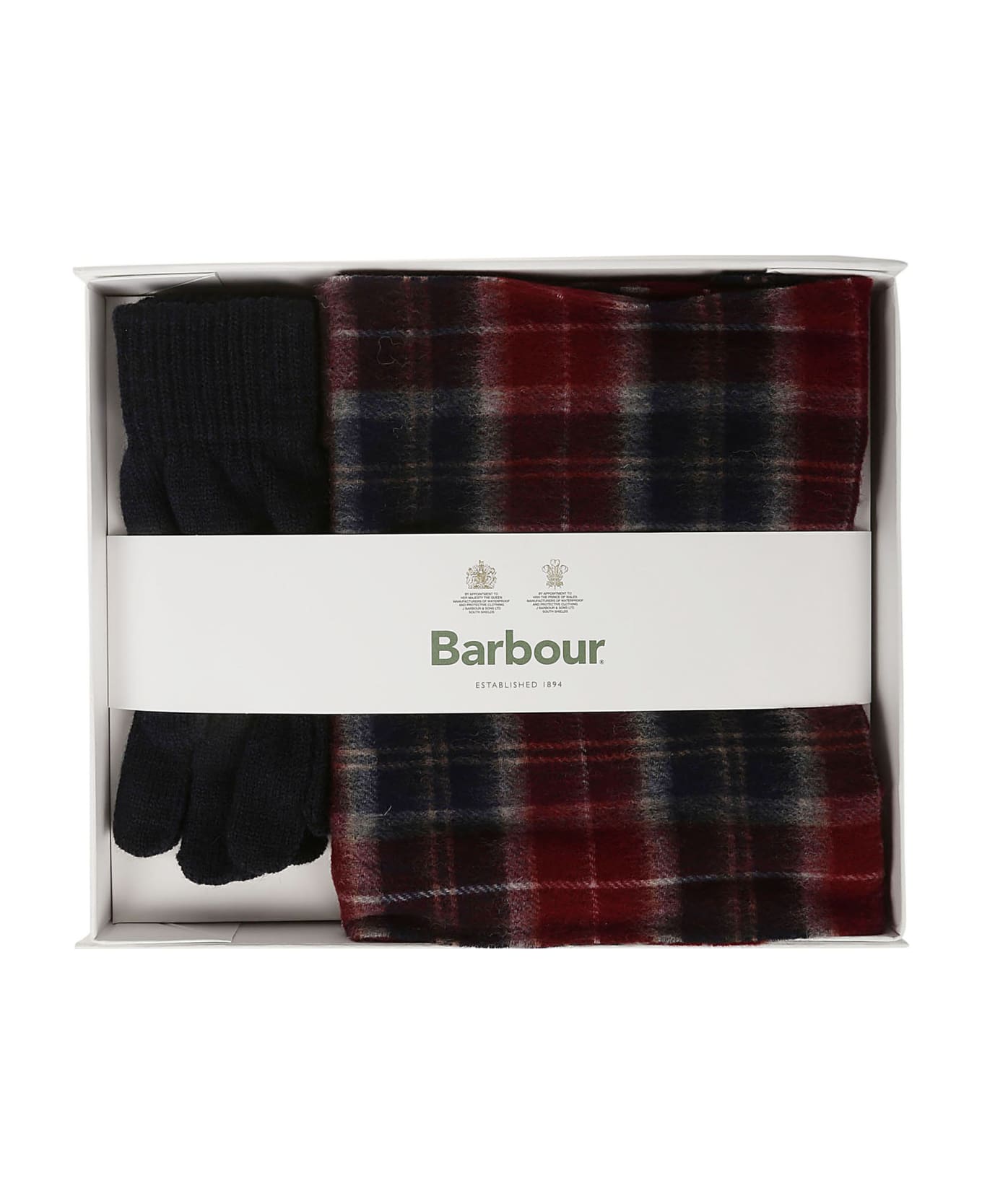 Barbour Tartan Scarf Glove Gift Set - Cranberry