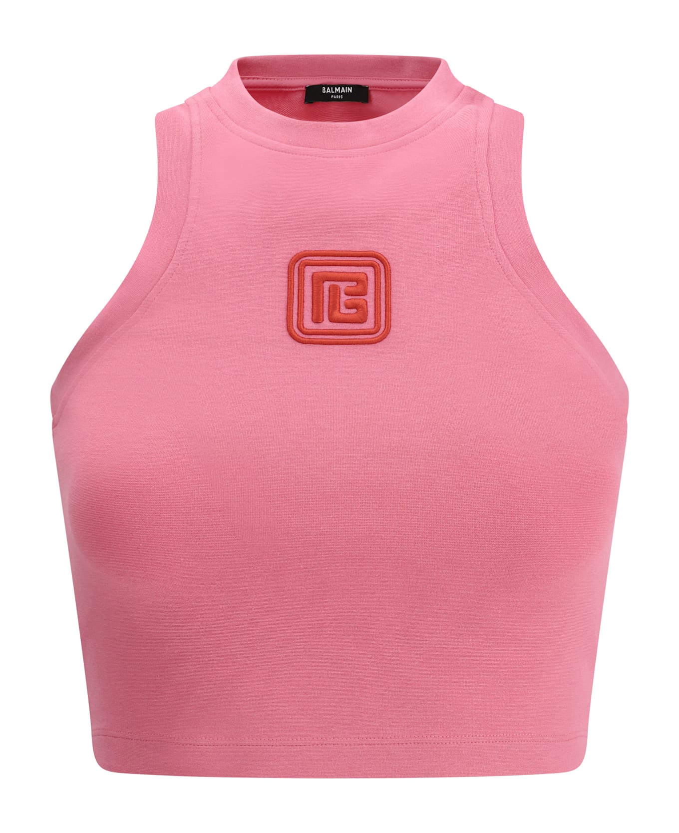 Balmain Cropped Tank Top - Fuchsia/rouge