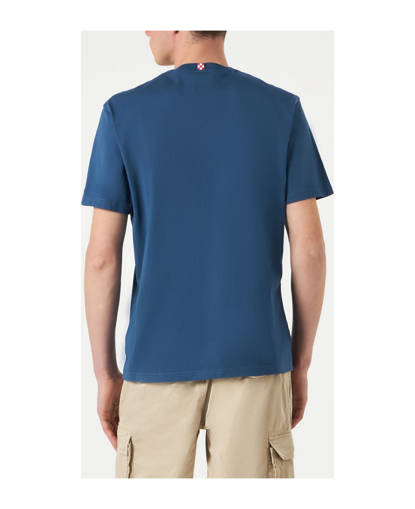 MC2 Saint Barth Man Cotton T-shirt With Lemons Print - BLUE