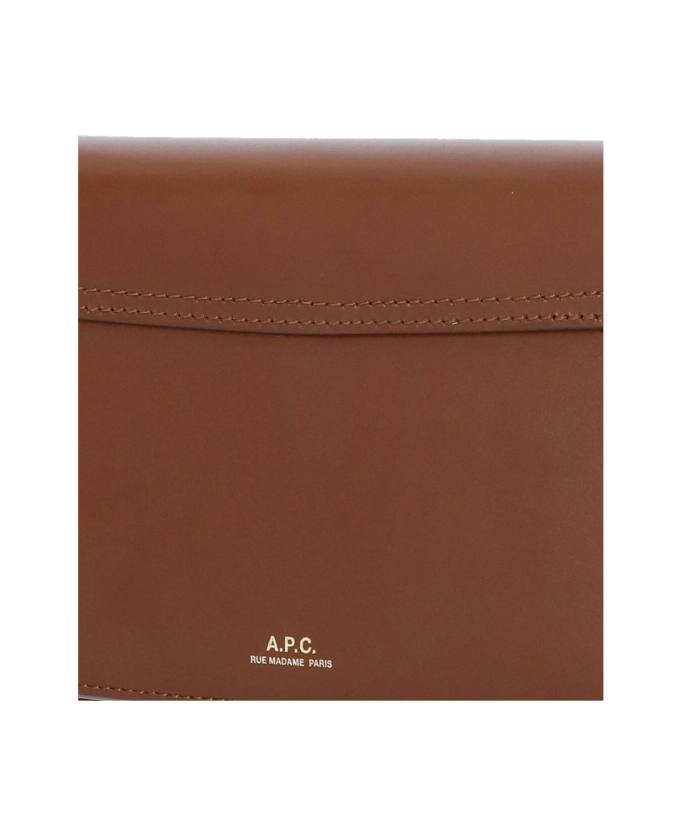 A.P.C. Grace Leather Clutch Bag - Brown