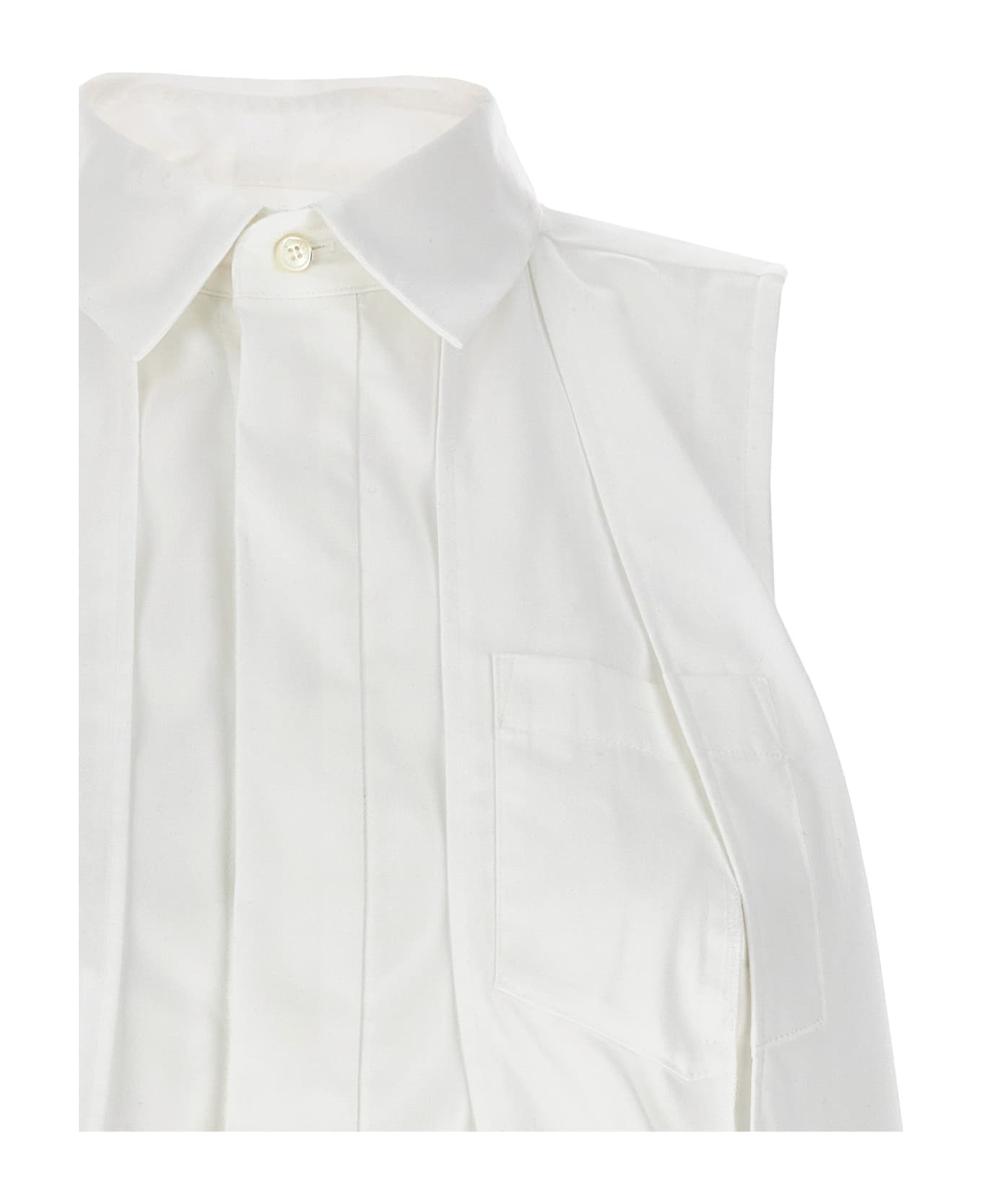 Sacai Sleeveless Shirt - Bianco