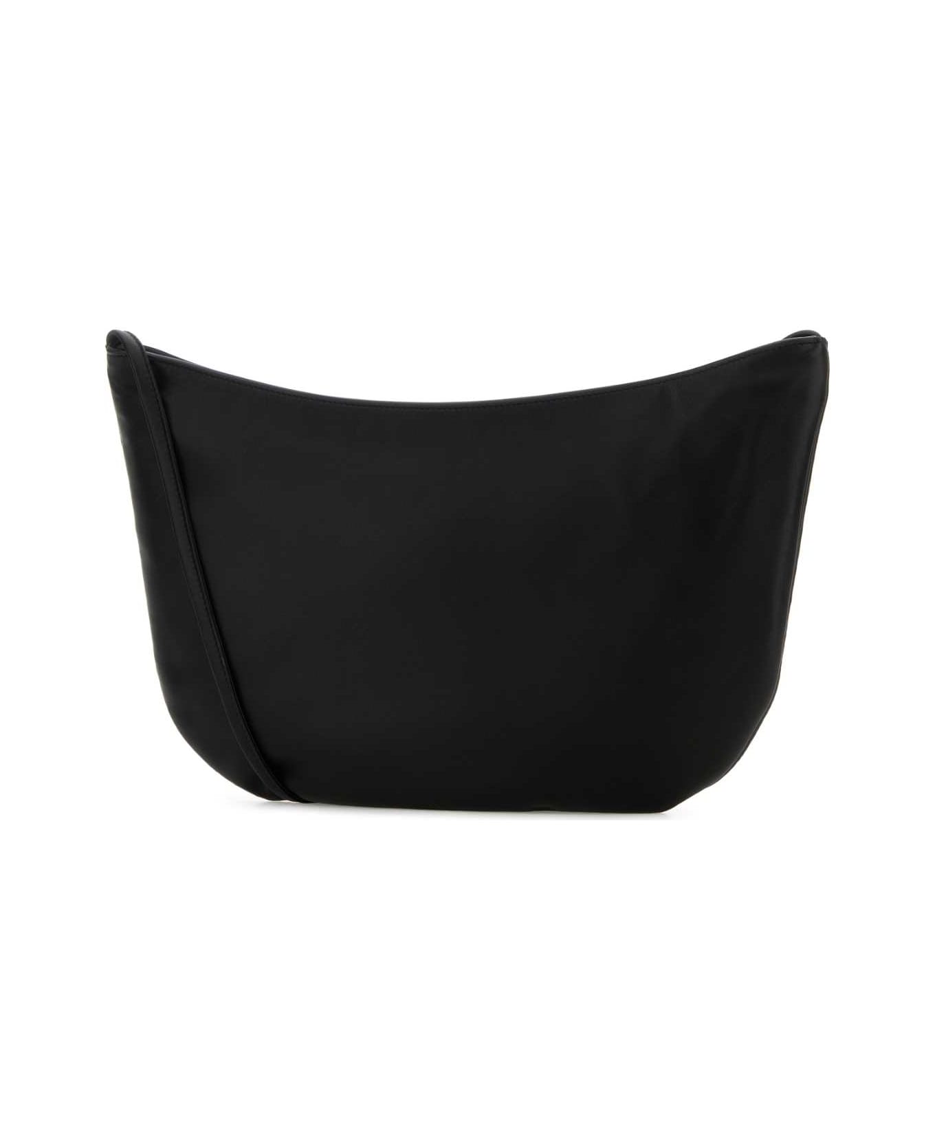 The Row Black Leather Izzy Crossbody Bag - BLACKANS