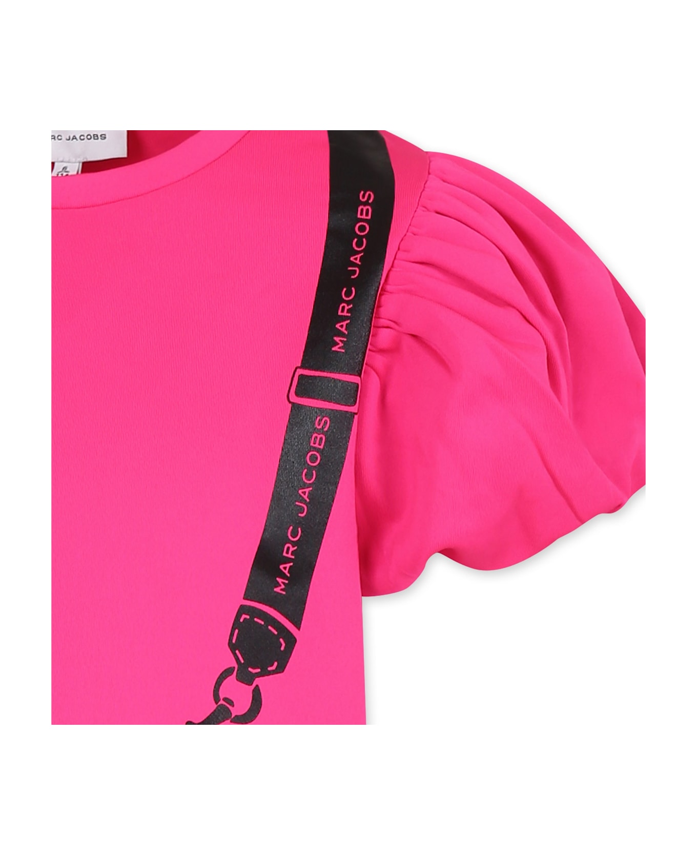 Marc Jacobs Fuchsia Dress For Girl With Bag Print - Fuchsia