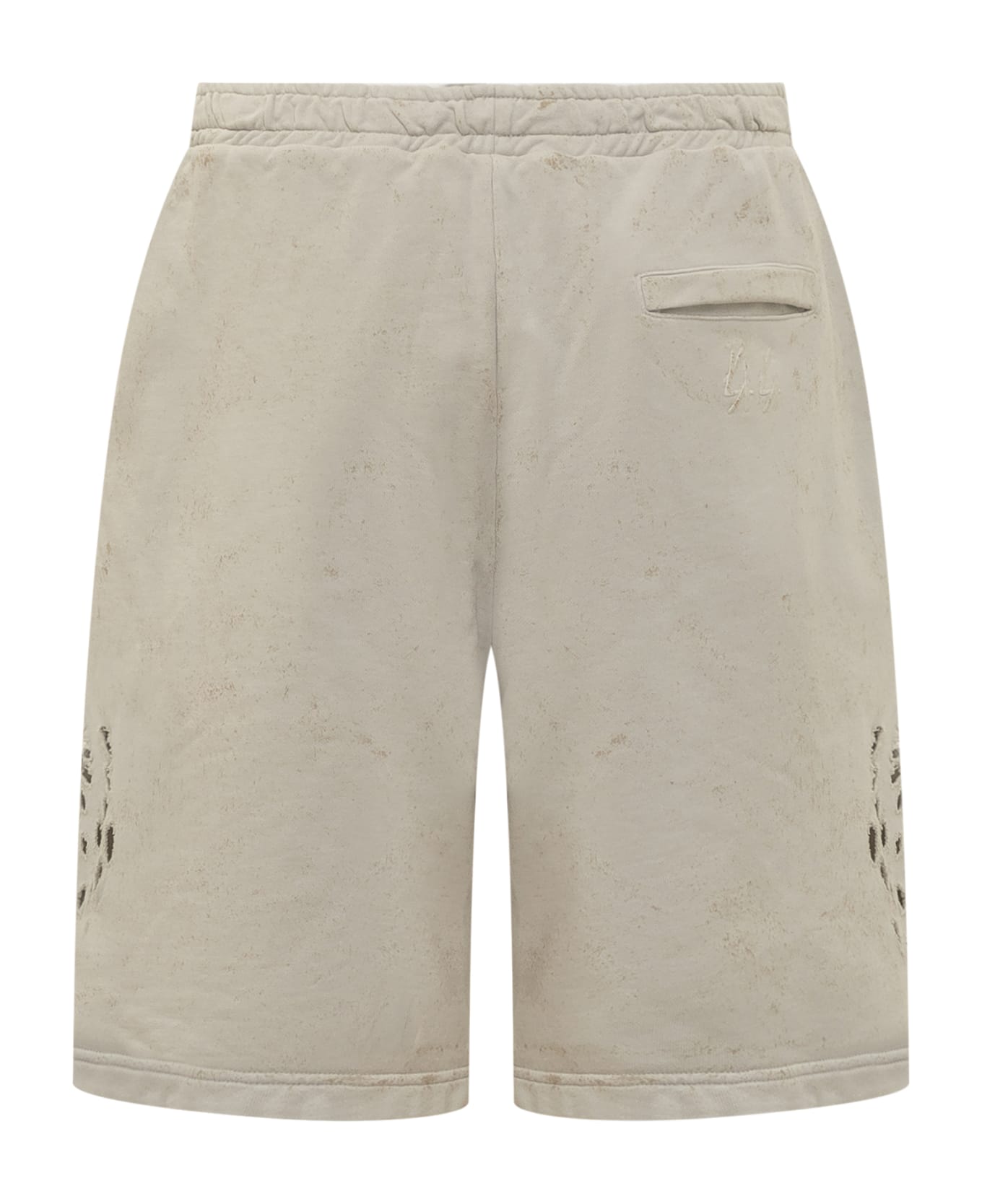 44 Label Group Shorts With Vortex Pattern - DIRTY WHITE-GYPS ショートパンツ