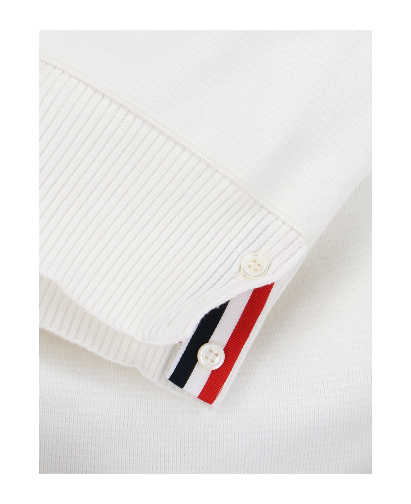 Thom Browne Tricolor Detail Cardigan - White