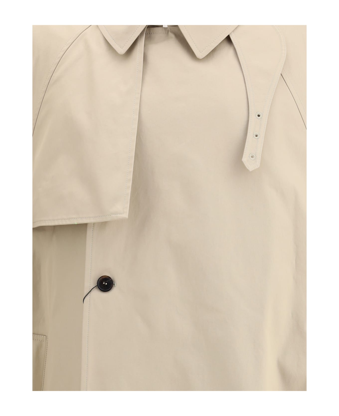 Saint Laurent Cotton Twill Trench Coat - Beige