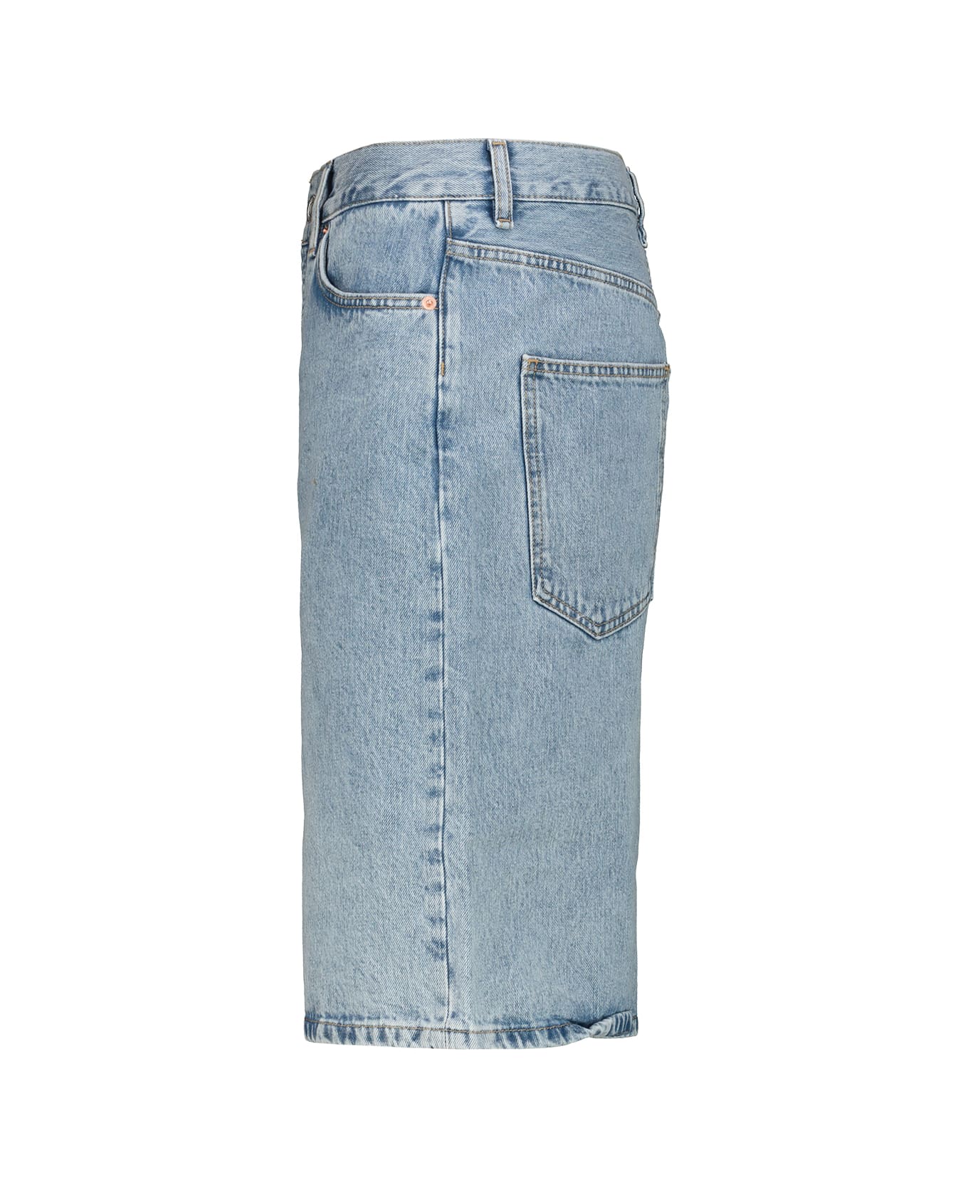 WARDROBE.NYC Low Rise Denim Shorts - Blu Blue