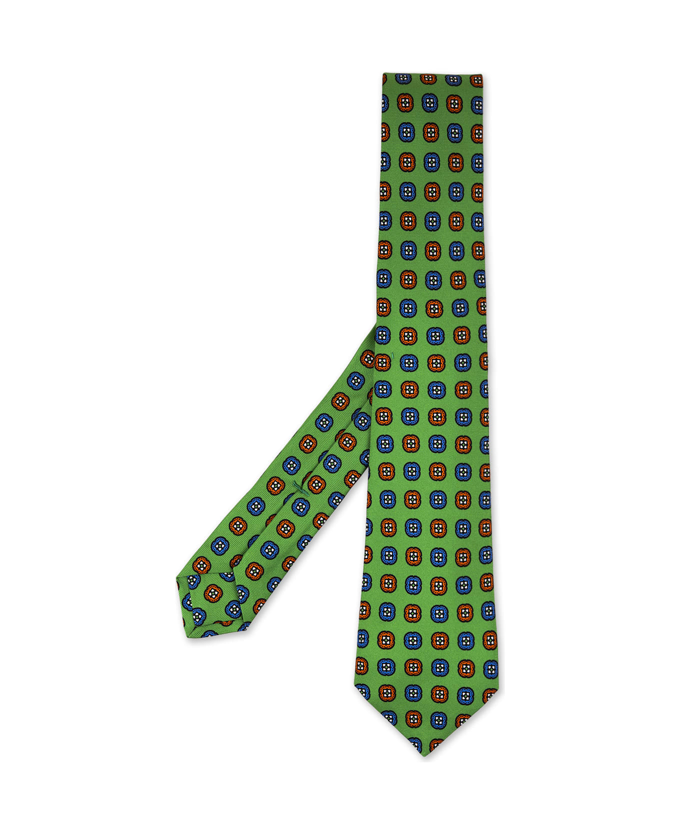 Kiton Green Tie With Pattern - Green ネクタイ