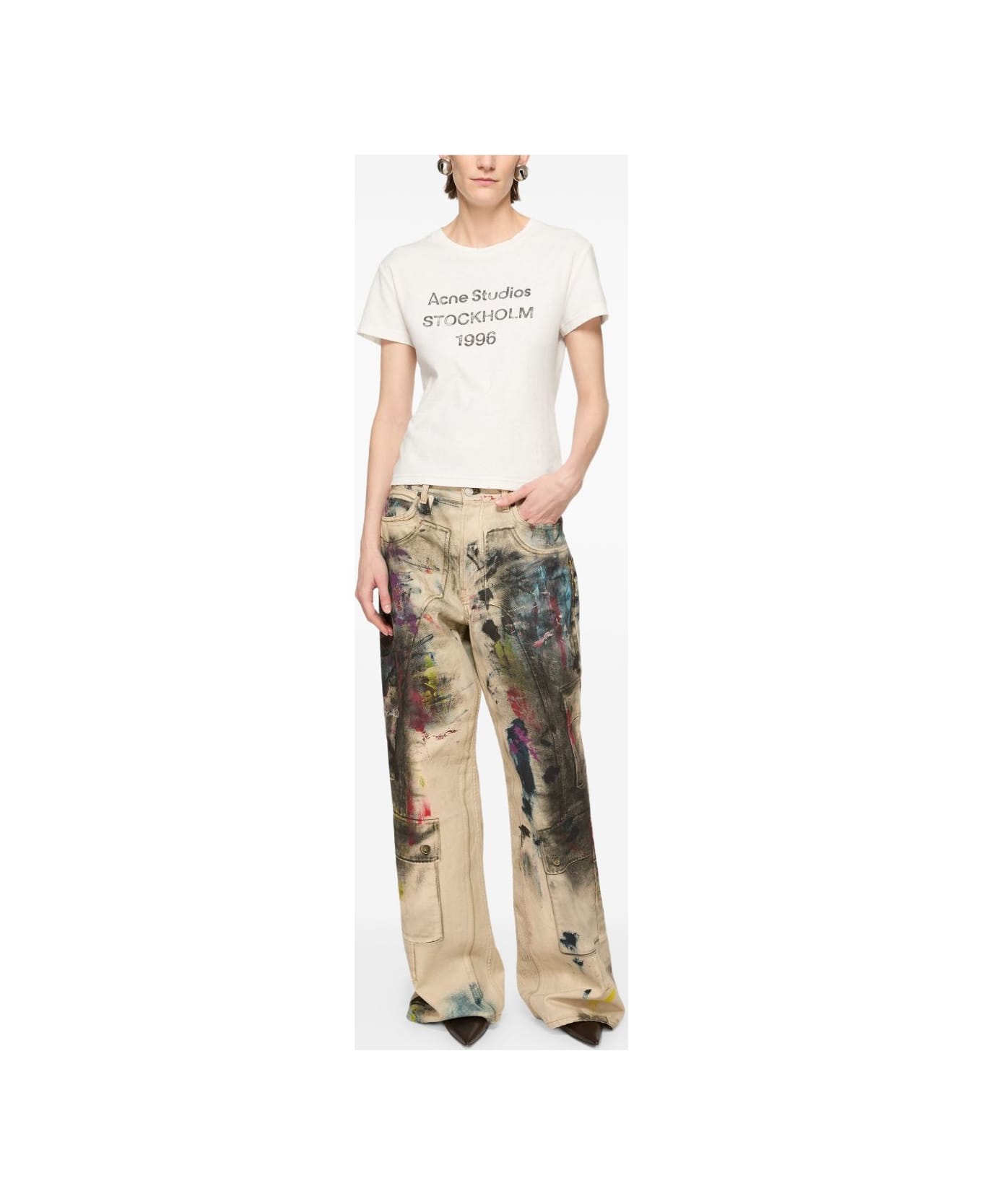 Acne Studios Logo Cotton T-shirt - White