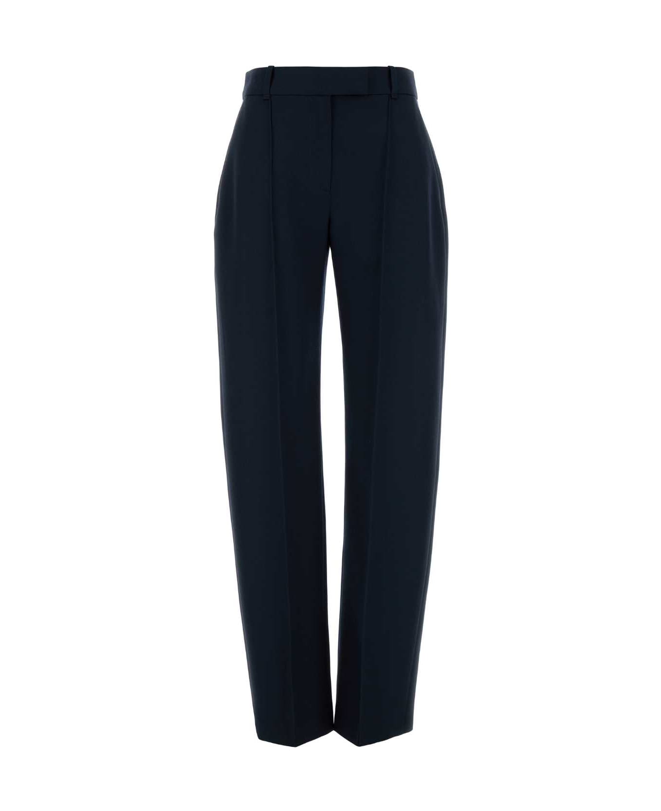 Alexander McQueen Navy Blue Wool Pant - NAVY