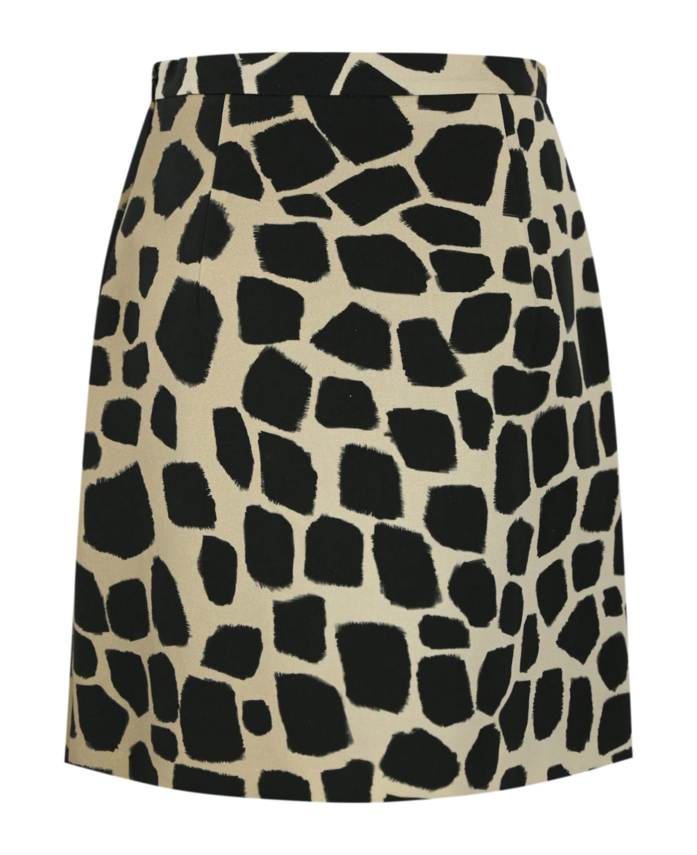 Max Mara Studio "giovane" Cotton And Linen Skirt - Giraffa