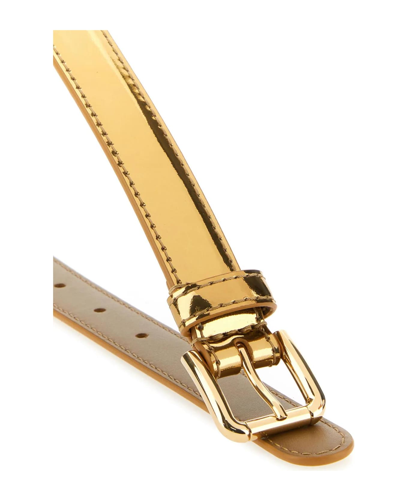 Dolce & Gabbana Golden Leather Belt - Golden