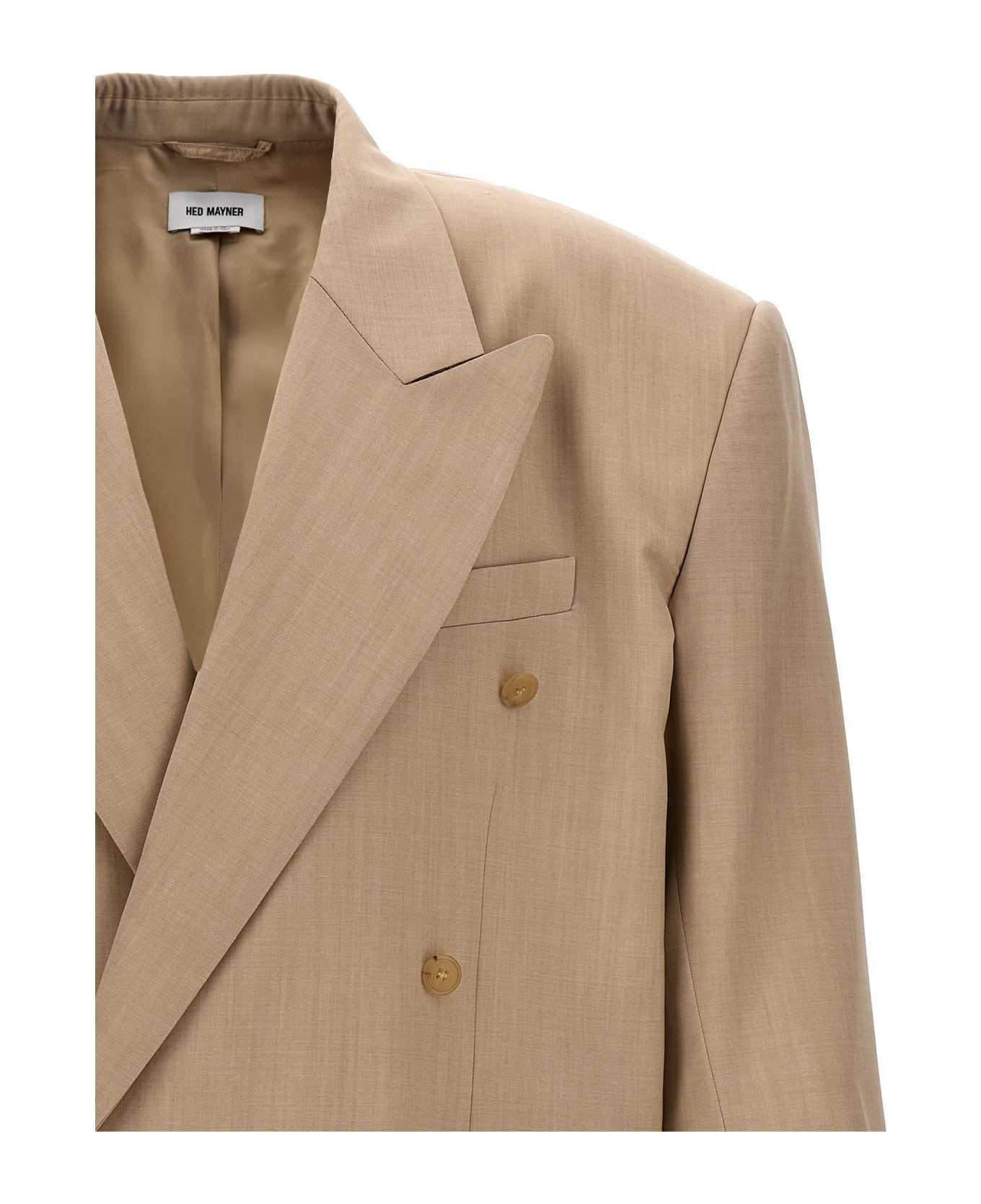 Hed Mayner Double-breasted Wool Blazer - Beige