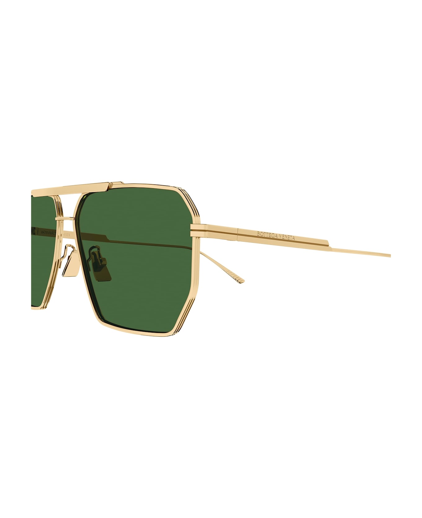 Bottega Veneta Eyewear Bv1012s-004 - Gold / Green Lens Sunglasses - Gold