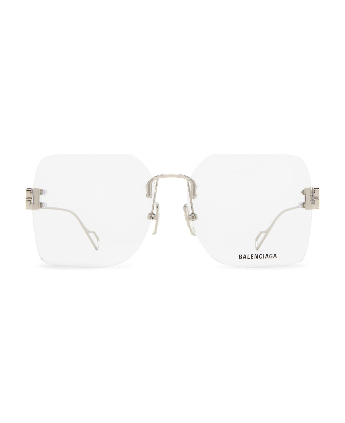 Balenciaga Eyewear Bb0113o Glasses - 002 SILVER SILVER TRANSPARENT