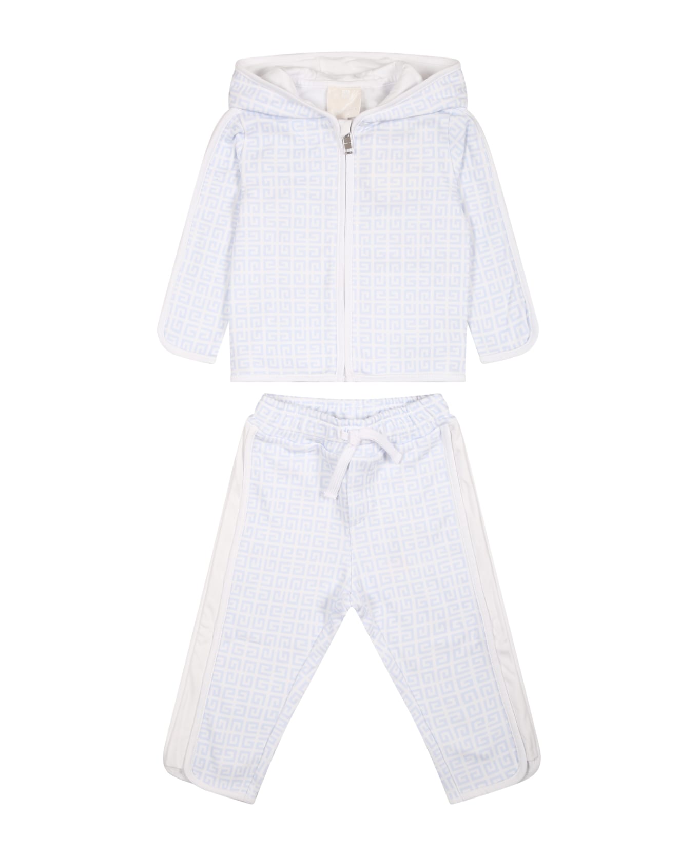 Givenchy White Tracksuit For Baby Boy With Logo - Light Blue