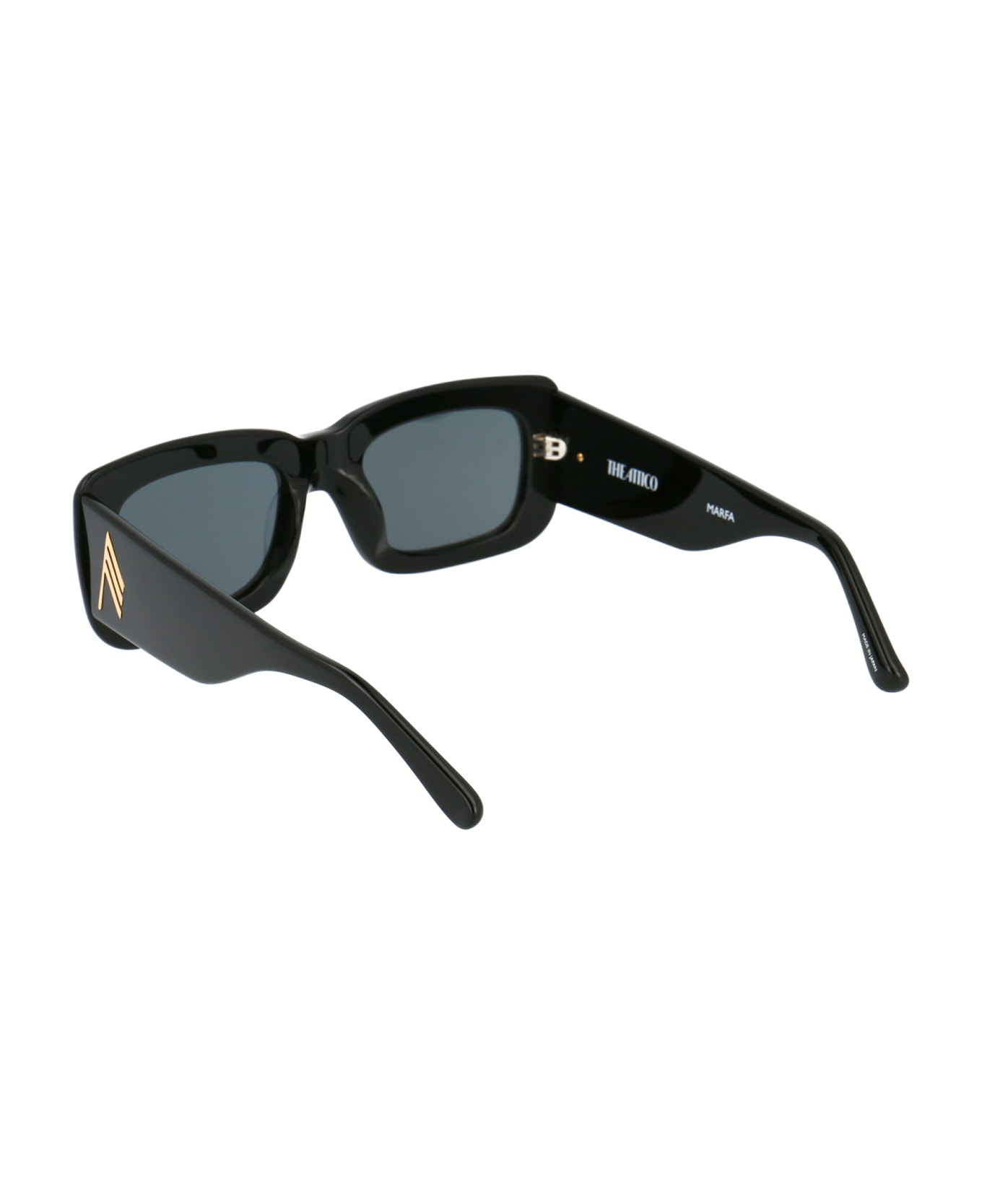 The Attico Marfa Sunglasses - BLACK/YELLOWGOLD/GREY