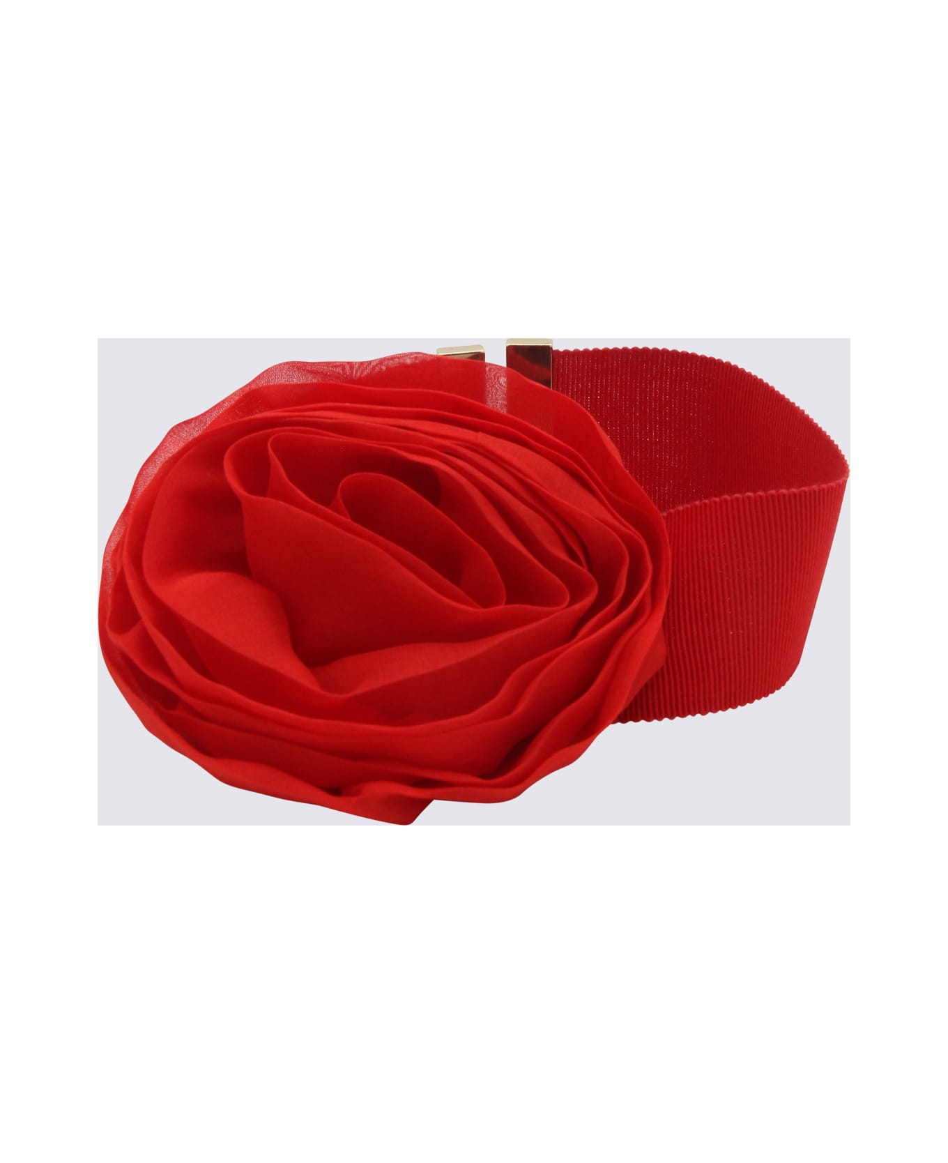 Blumarine Red Silk Croker Necklace - LIPSTICK RED