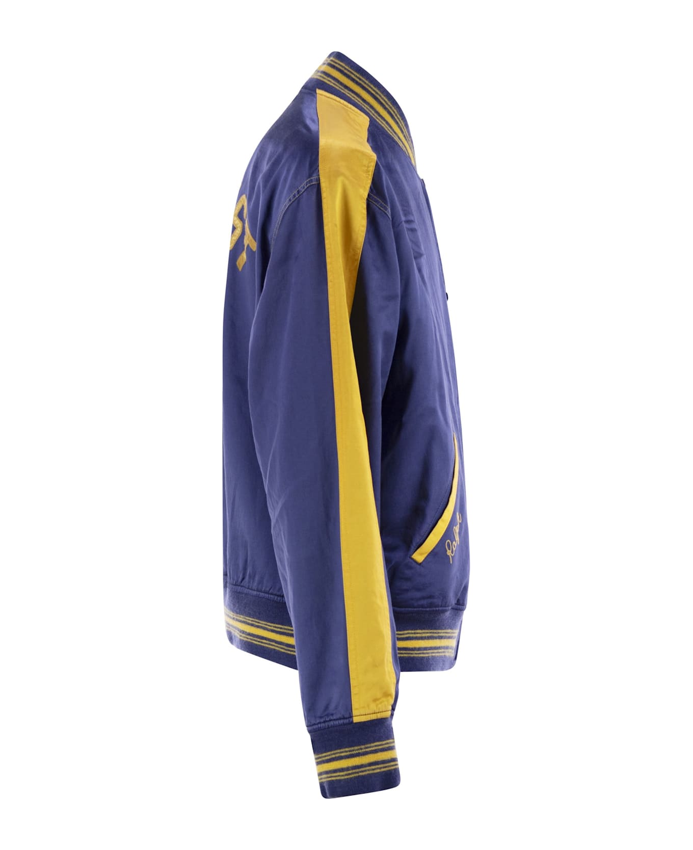 Polo Ralph Lauren Surf-themed Letterman Jacket - Blue