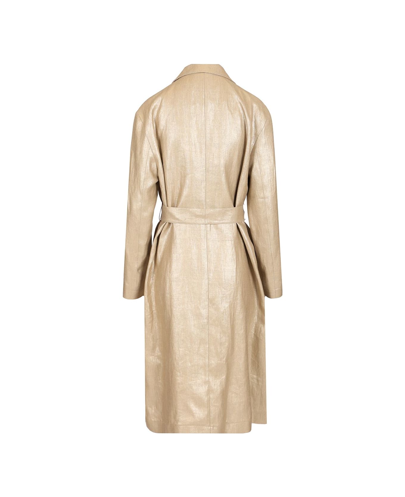 Herno "chic" Coated Linen Trench Coat - Beige