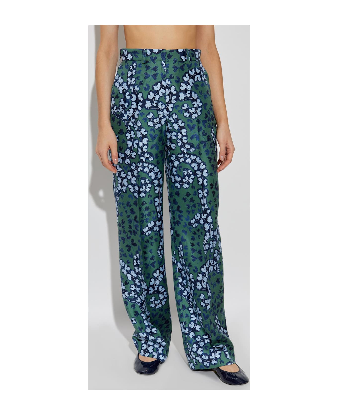 Lanvin Silk Pleated Pants - Multicolore