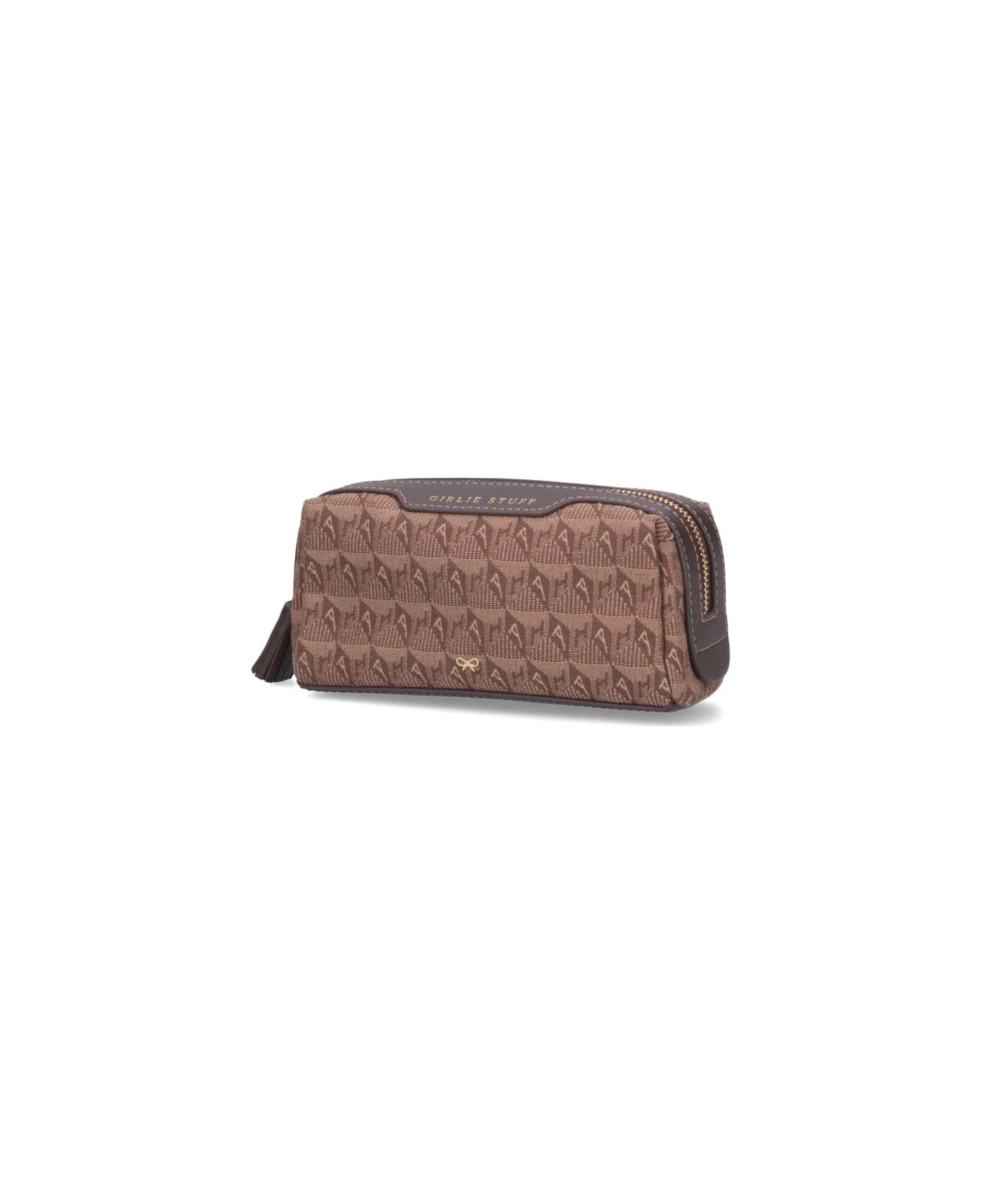 Anya Hindmarch Pouch "girlie Stuff" - Brown クラッチバッグ