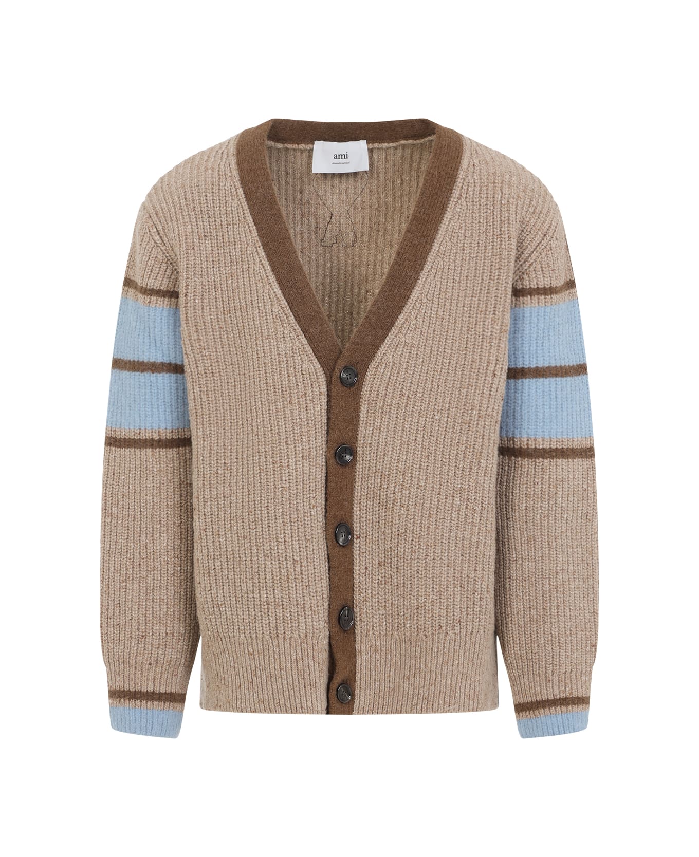 Ami Alexandre Mattiussi College Cardigan - Camel