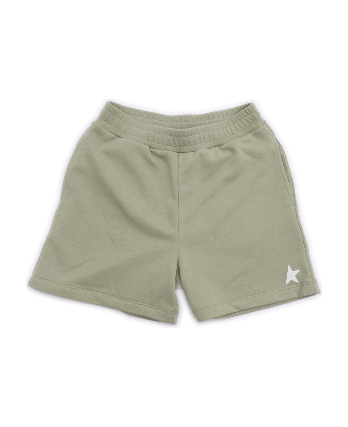 Golden Goose Star/ Girl
s Fleece Shorts / Small Star Glitter Printed - GREEN