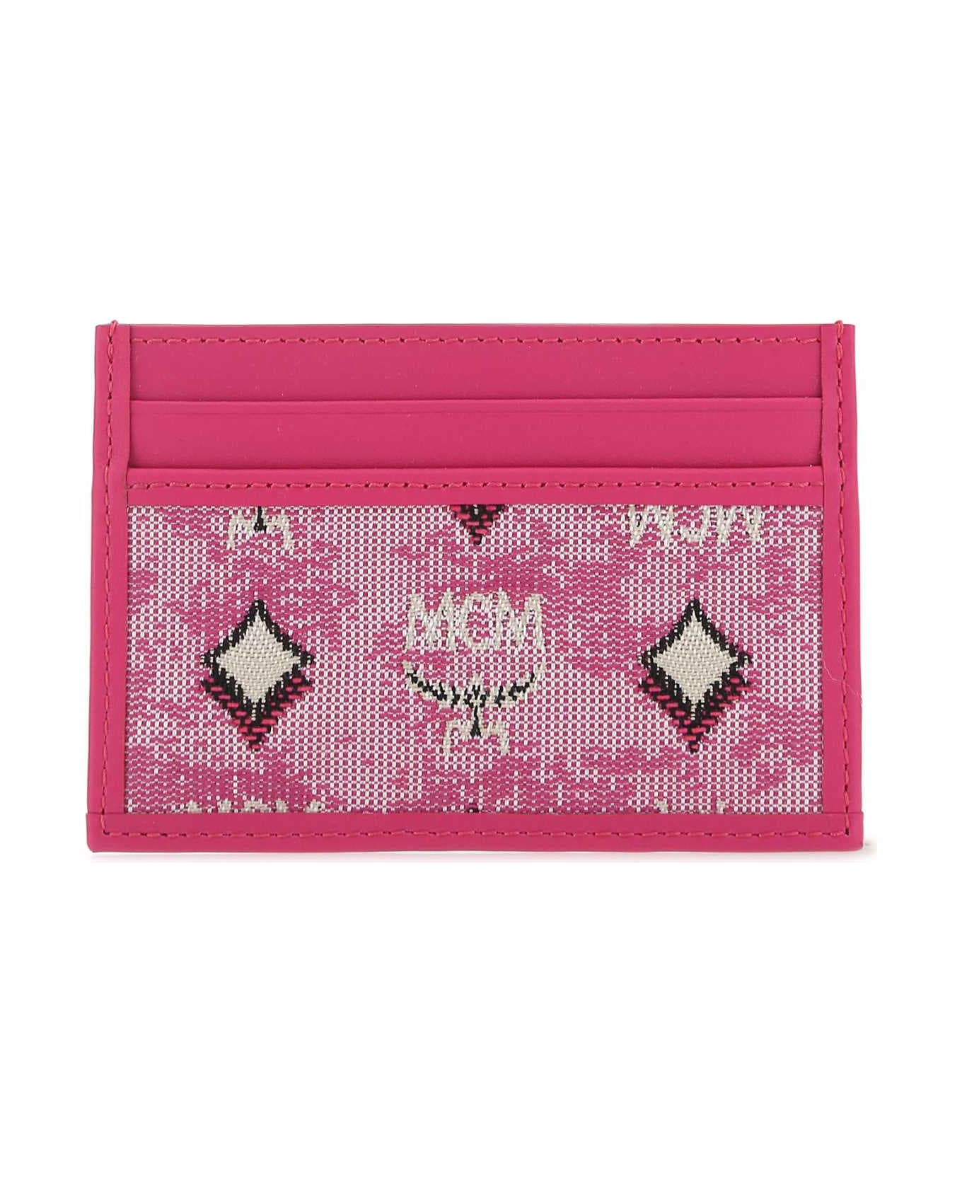 MCM Fuchsia Leather Card Holder - PK 財布