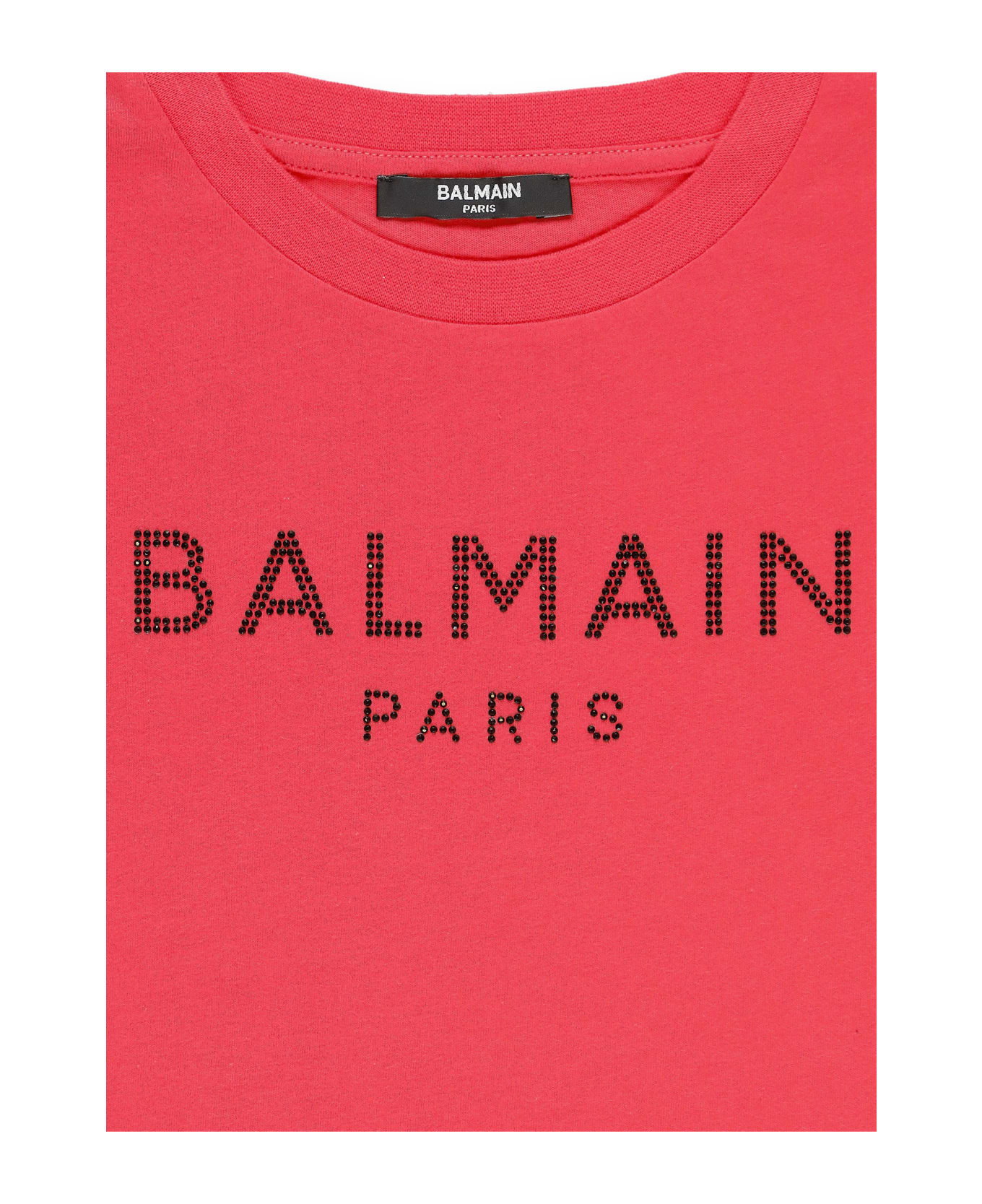 Balmain T-shirt With Logo - Fuchsia Tシャツ＆ポロシャツ
