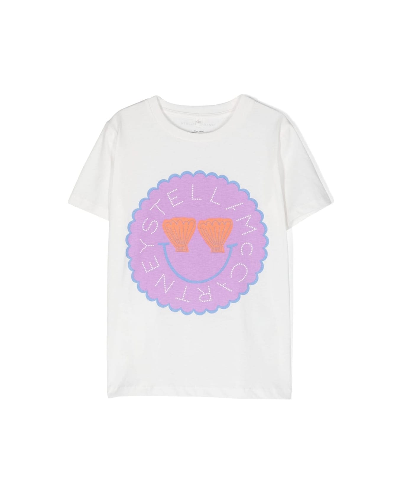 Stella McCartney Kids White T-shirt With Disc With Shell Logo - White
