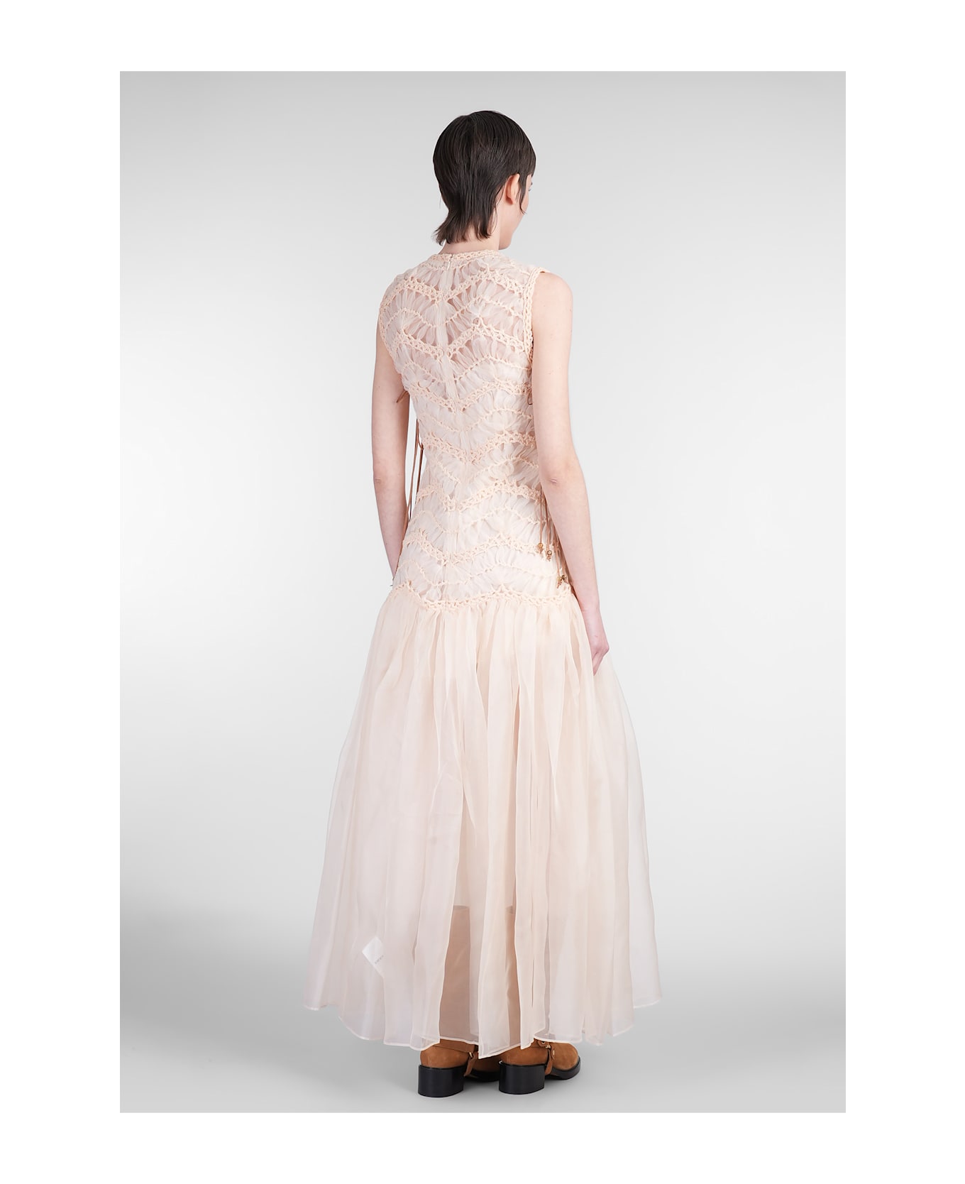 Zimmermann Long Dress In Beige Silk - beige