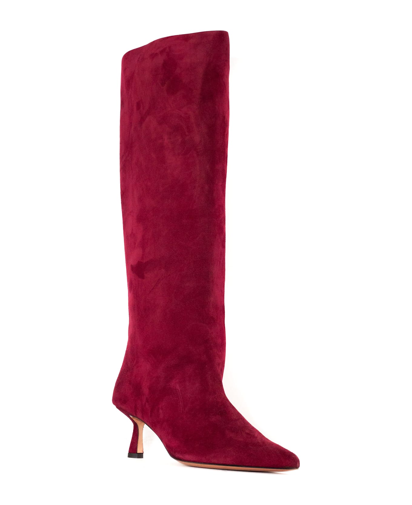 Aldo Castagna Pemba Burgundy Suede High Boot - Bordeaux