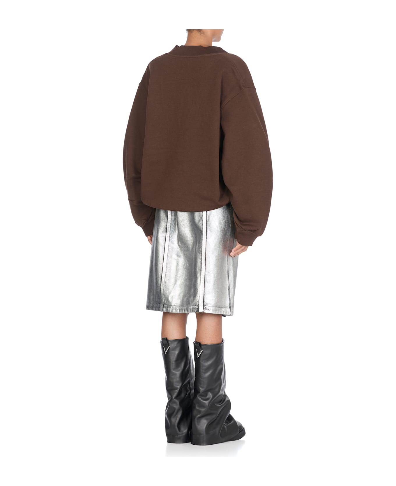 The Attico Sweatshirt With Logo - Brown