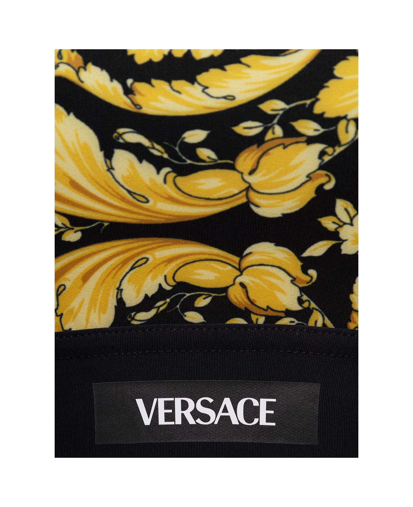 Versace Baroque Printed Technical Fabric Top Versace Woman - Black