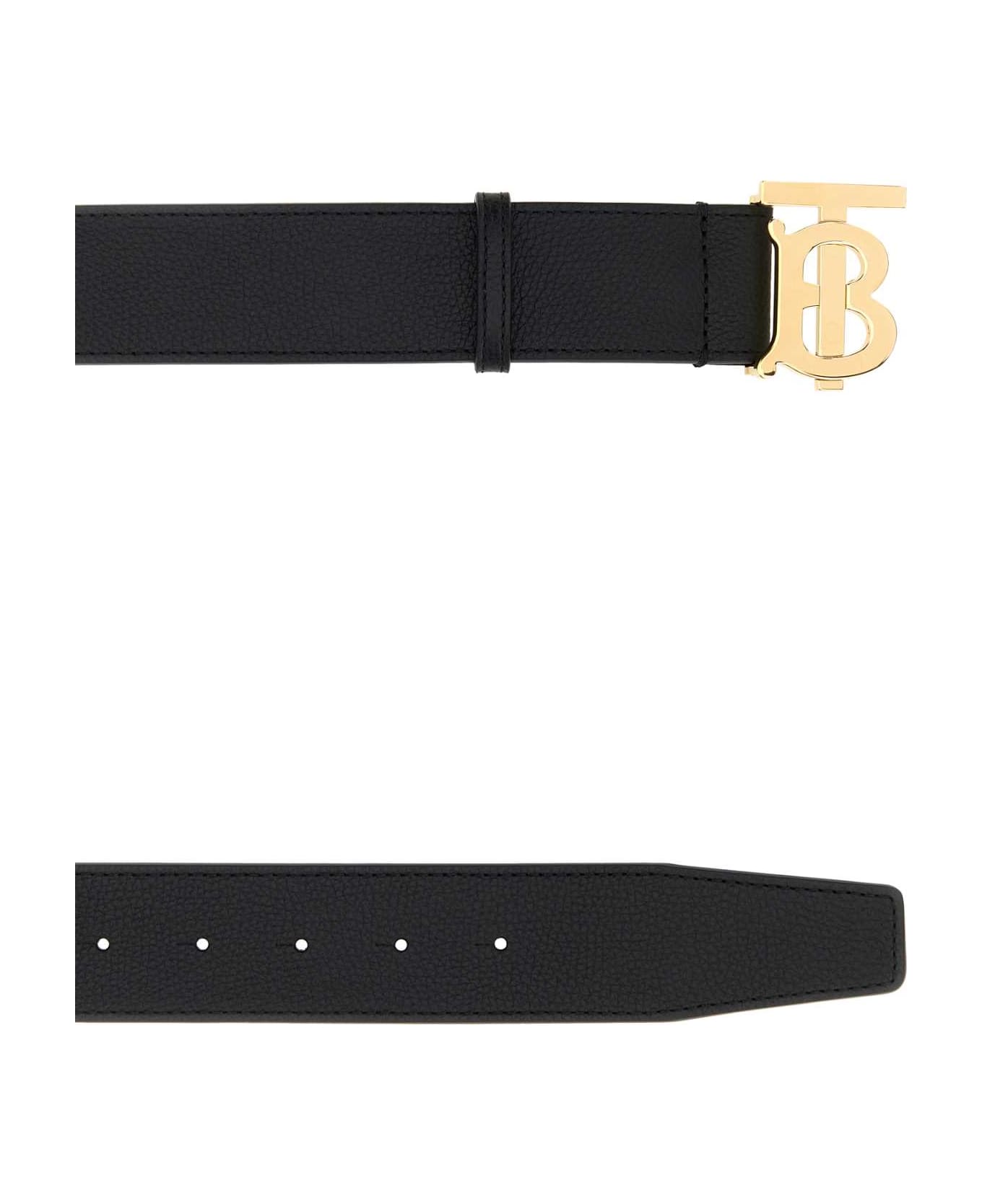 Burberry Black Leather Belt - BLACKGOLD ベルト