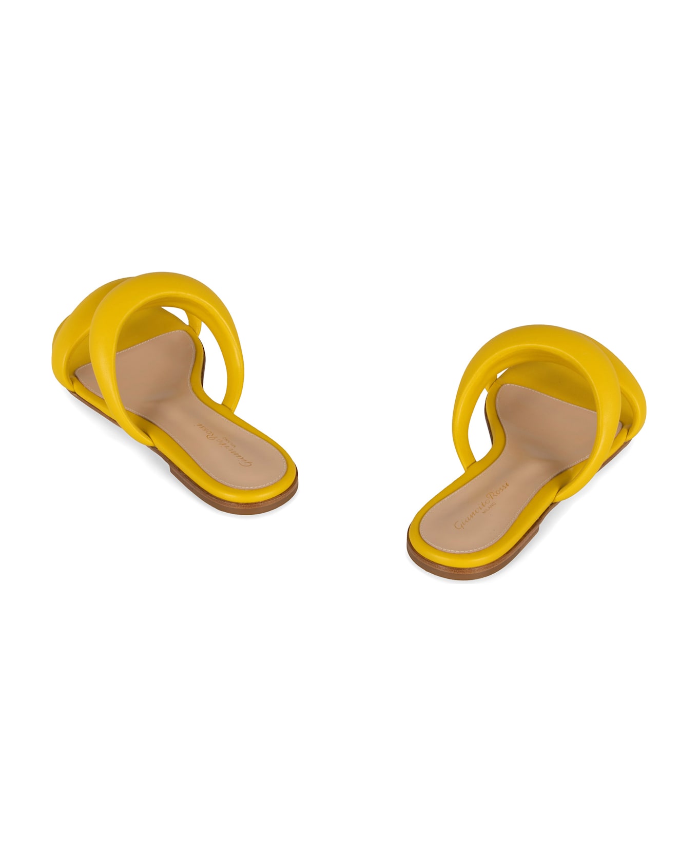 Gianvito Rossi Leather Slides - Yellow