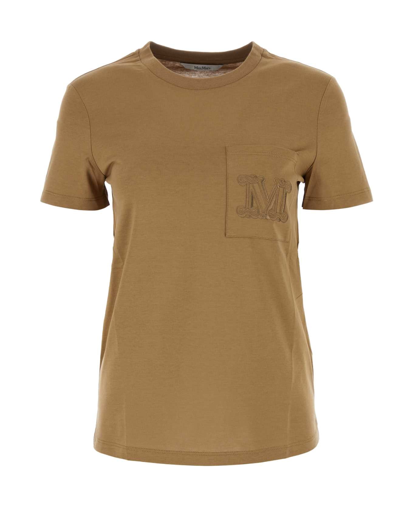 Max Mara Camel Cotton Papaia T-shirt - ARGILLA Tシャツ