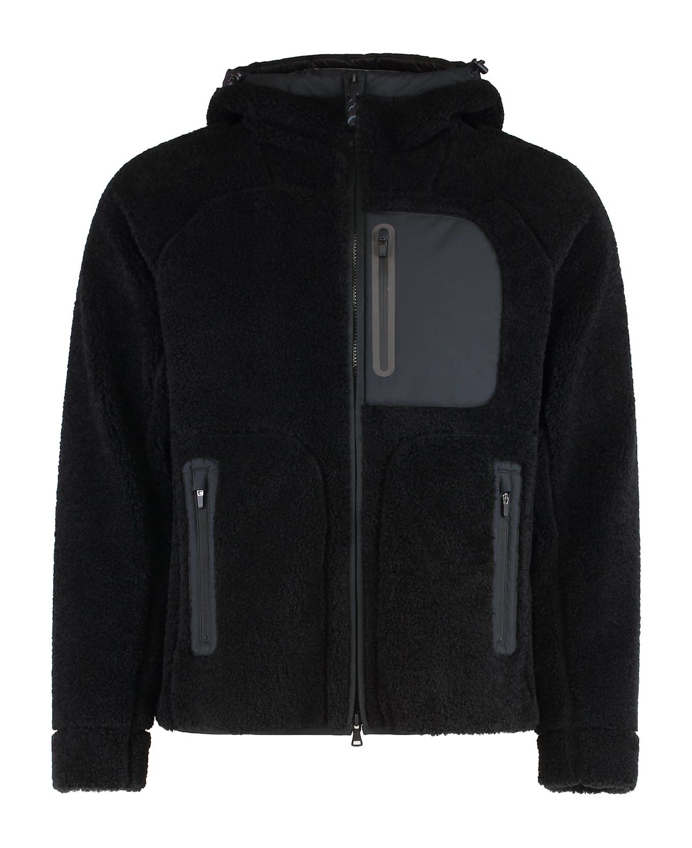 Paul&Shark Hooded Fleece Jacket - black