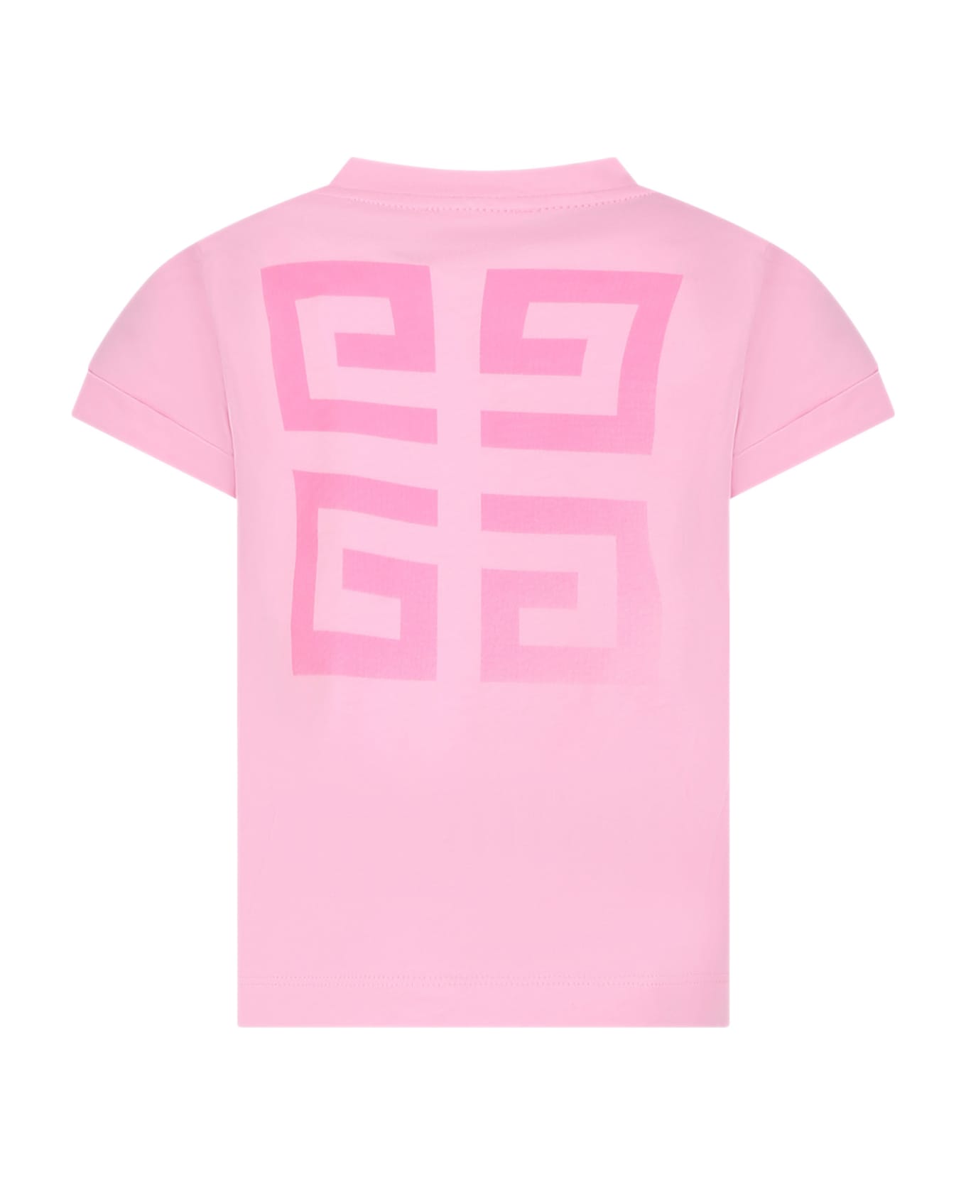 Givenchy Pink T-shirt For Girl With Logo - Pink Tシャツ＆ポロシャツ